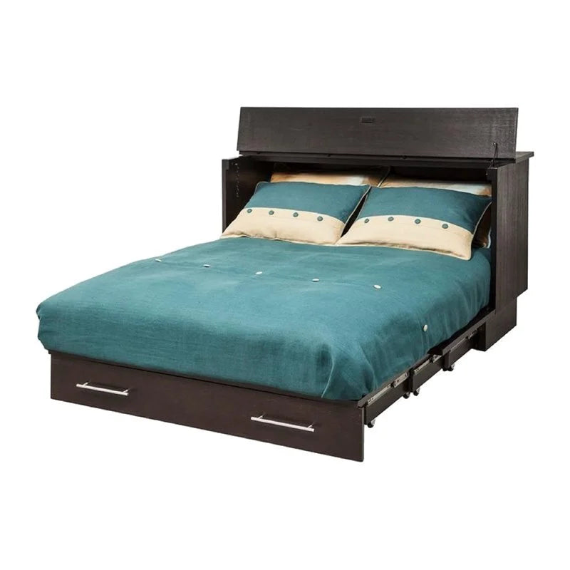 Arason Coffee Espresso Full Black Murphy Cabinet Bed SKU 502-20