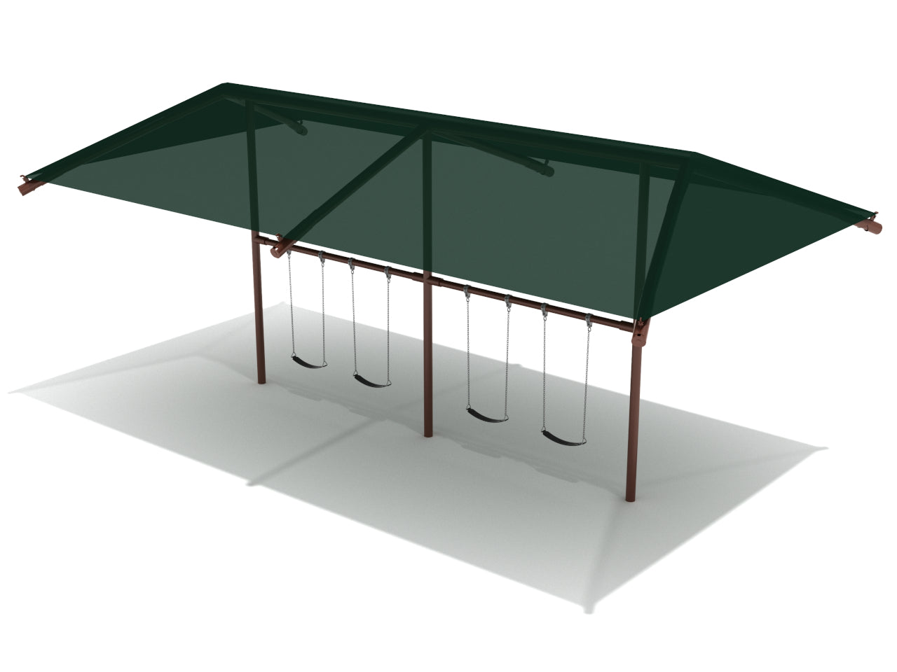 Playground Equipment 8 Feet Elite Single Post Swing w/ Shade SKU PSWSH002