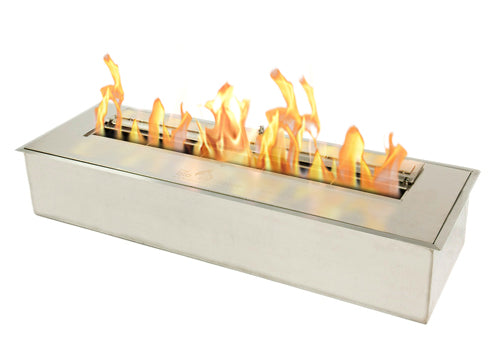 The Bio Flame 24" Burner Bio Ethanol Fireplace SKU EB-24-Silver