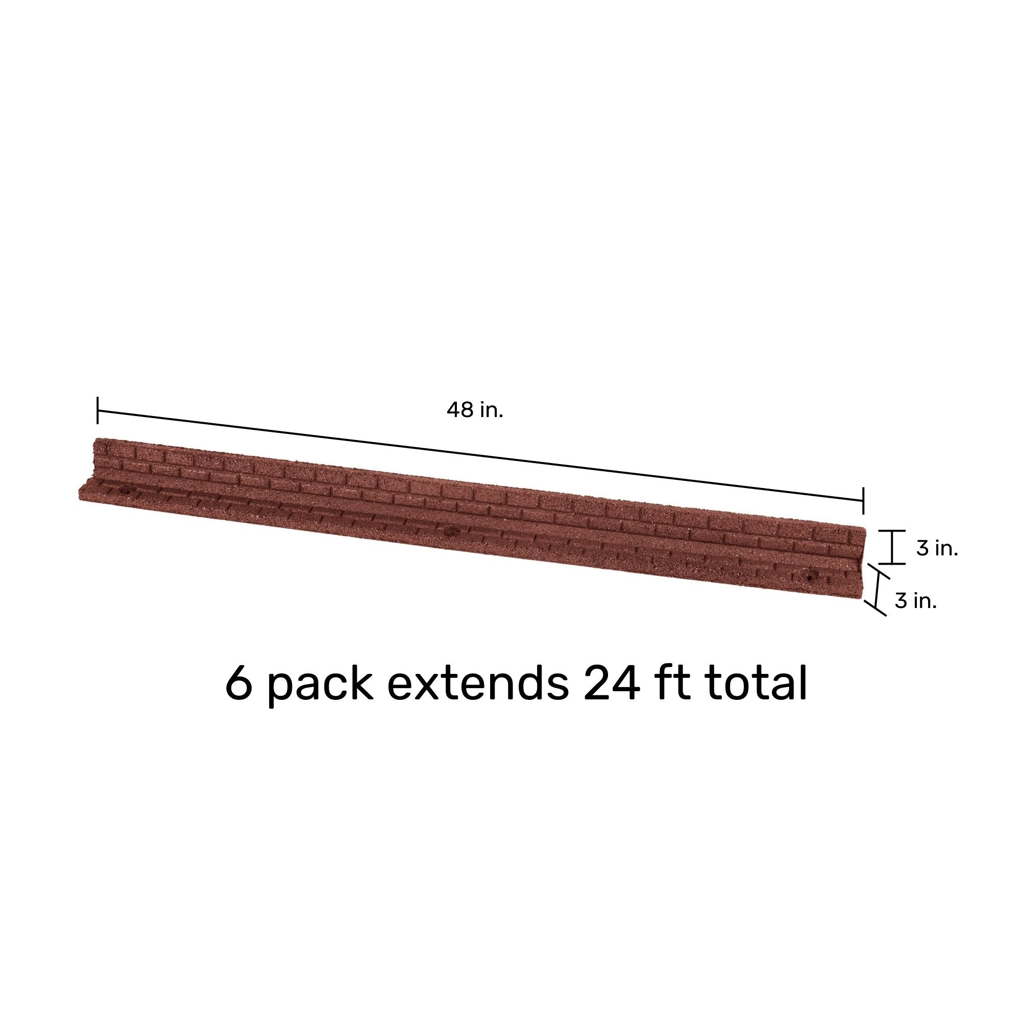 Ground Smart Rubber Brickface Edging SKU GSBFE48