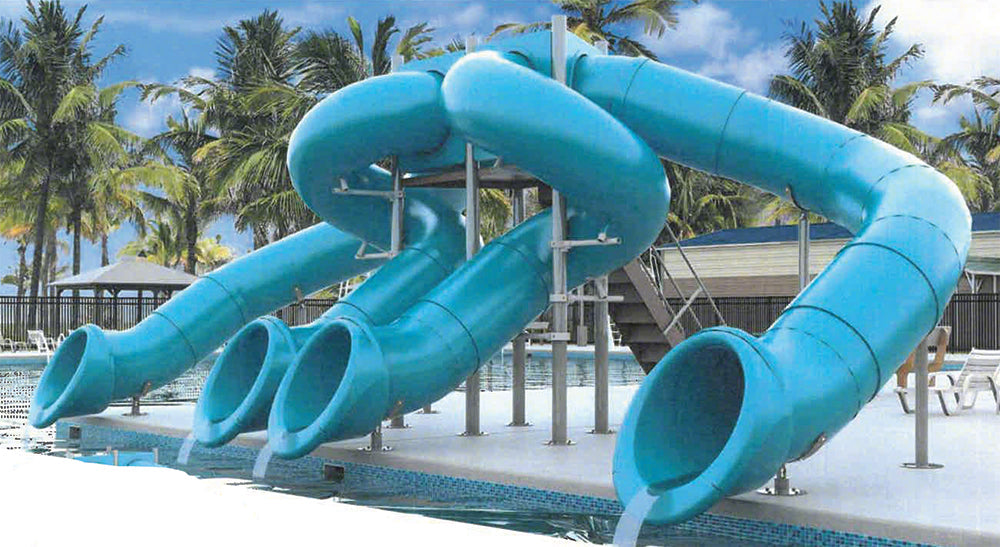 Spectrum Aquatics Quad Flume Half Hex Deck Waterslide SKU 1810552