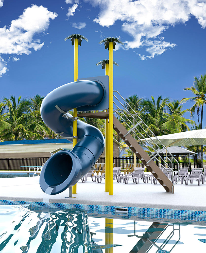 Spectrum Aquatics Single Flume Triangle Deck Waterslide SKU 1810371