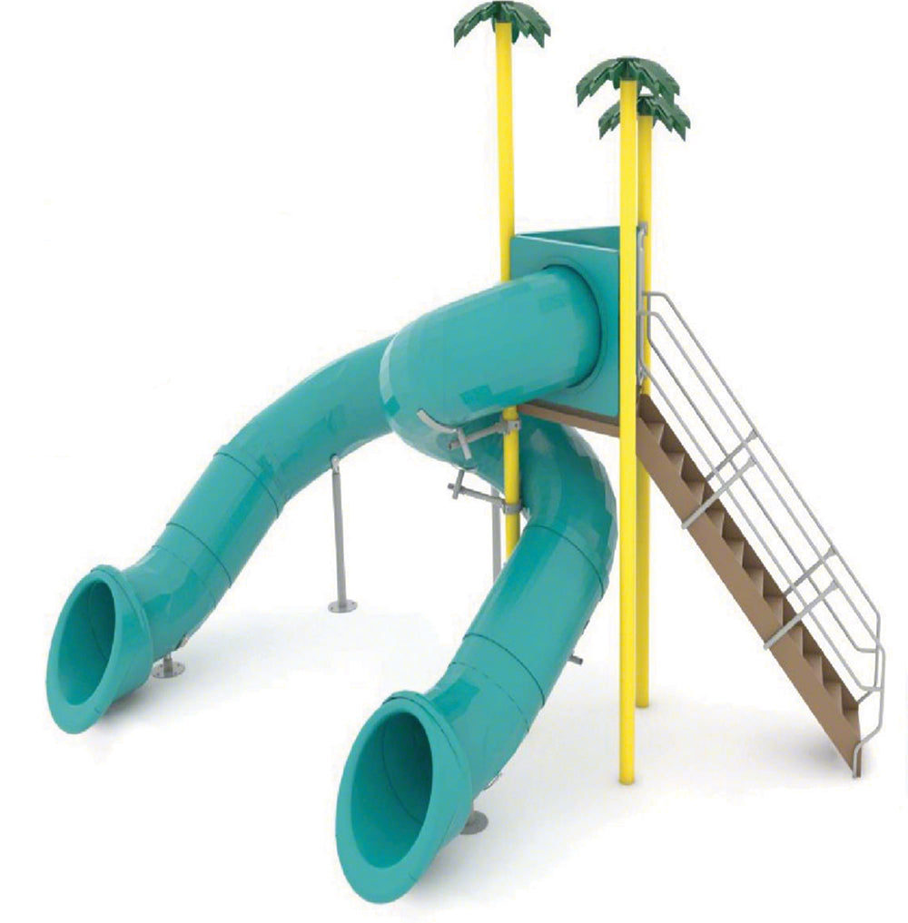 Spectrum Aquatics Double Flume Triangle Deck Waterslide SKU 1810548
