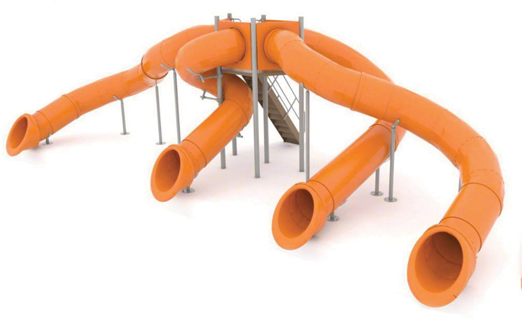 Spectrum Aquatics Quad Flume Half Hex Deck Waterslide SKU 1810556