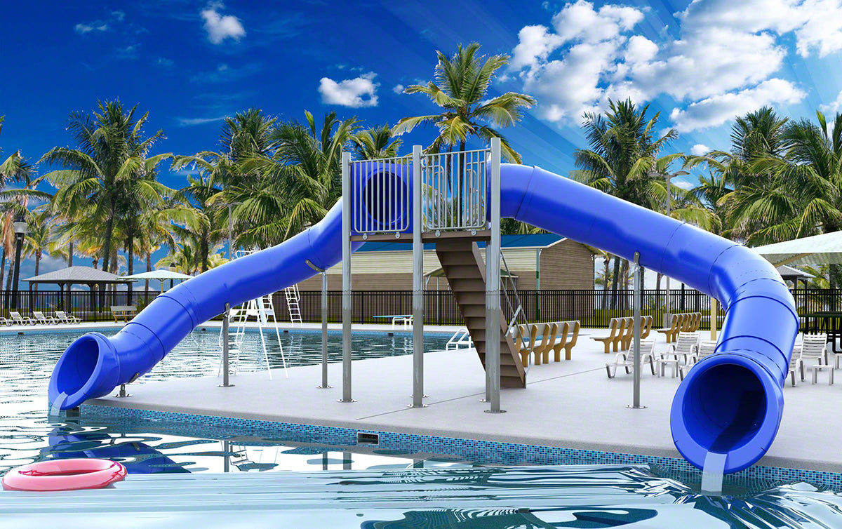 Spectrum Aquatics Double Flume Half Hex Deck Waterslide SKU 1810555