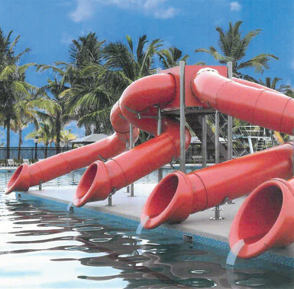 Spectrum Aquatics Quad Flume Half Hex Deck Waterslide SKU 1810556
