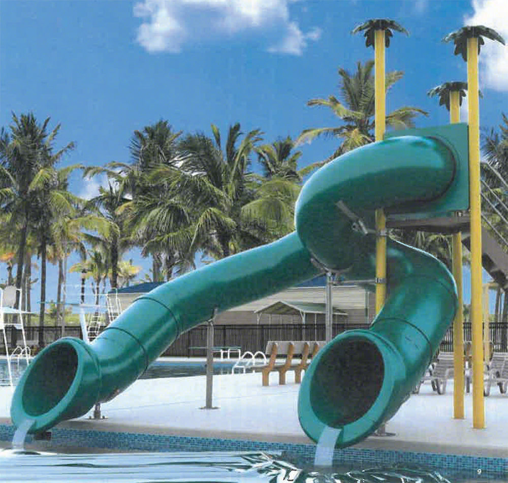 Spectrum Aquatics Double Flume Triangle Deck Waterslide SKU 1810548