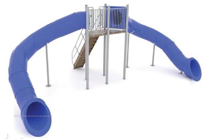 Spectrum Aquatics Double Flume Half Hex Deck Waterslide SKU 1810555