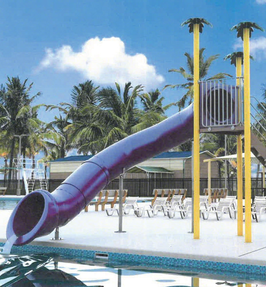 Spectrum Aquatics Single Flume Triangle Deck Waterslide SKU 1810547