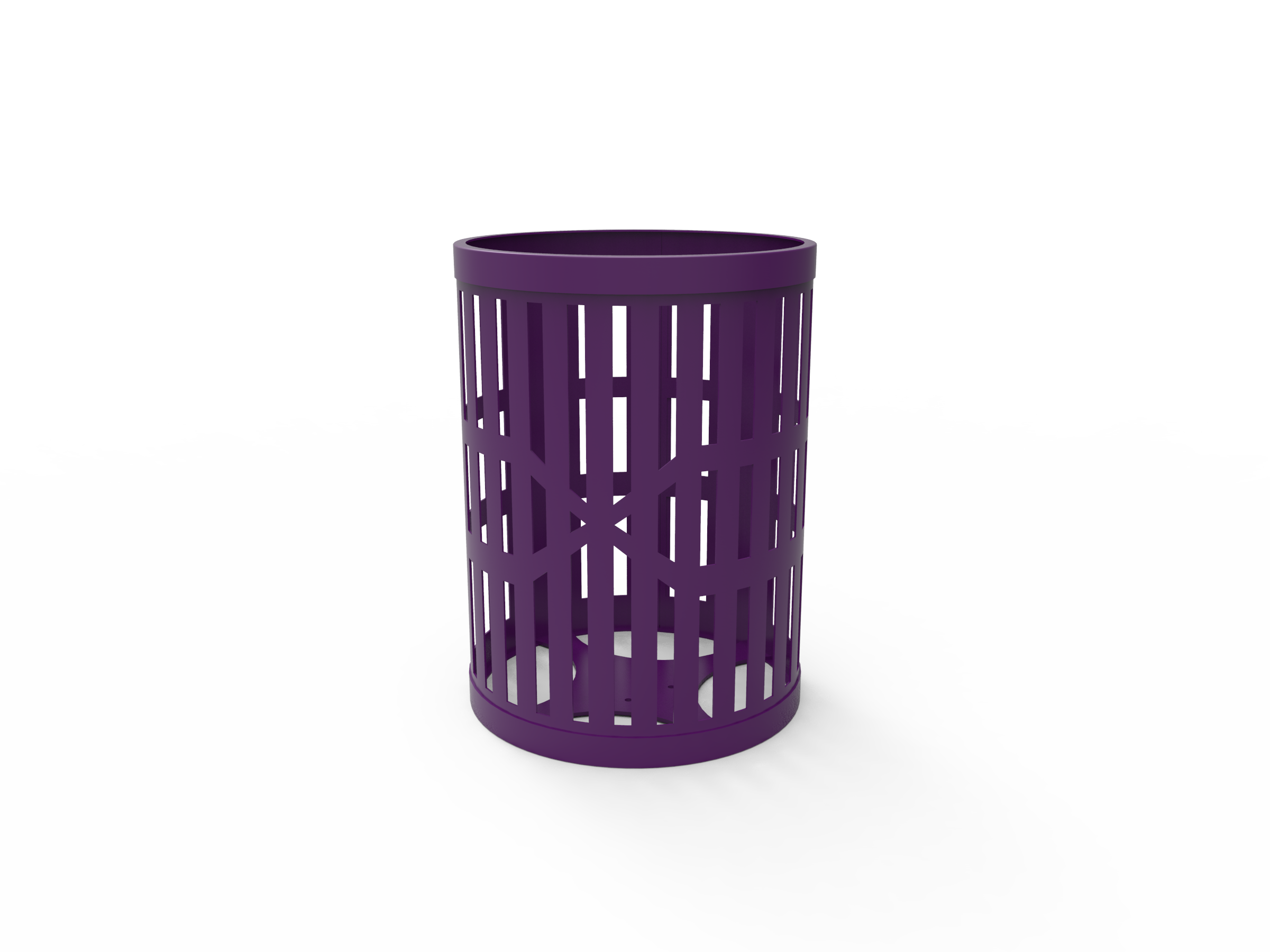 MyTCoat 32, 55 Gallon Trash Receptacle, Slatted Steel SKU RRD32