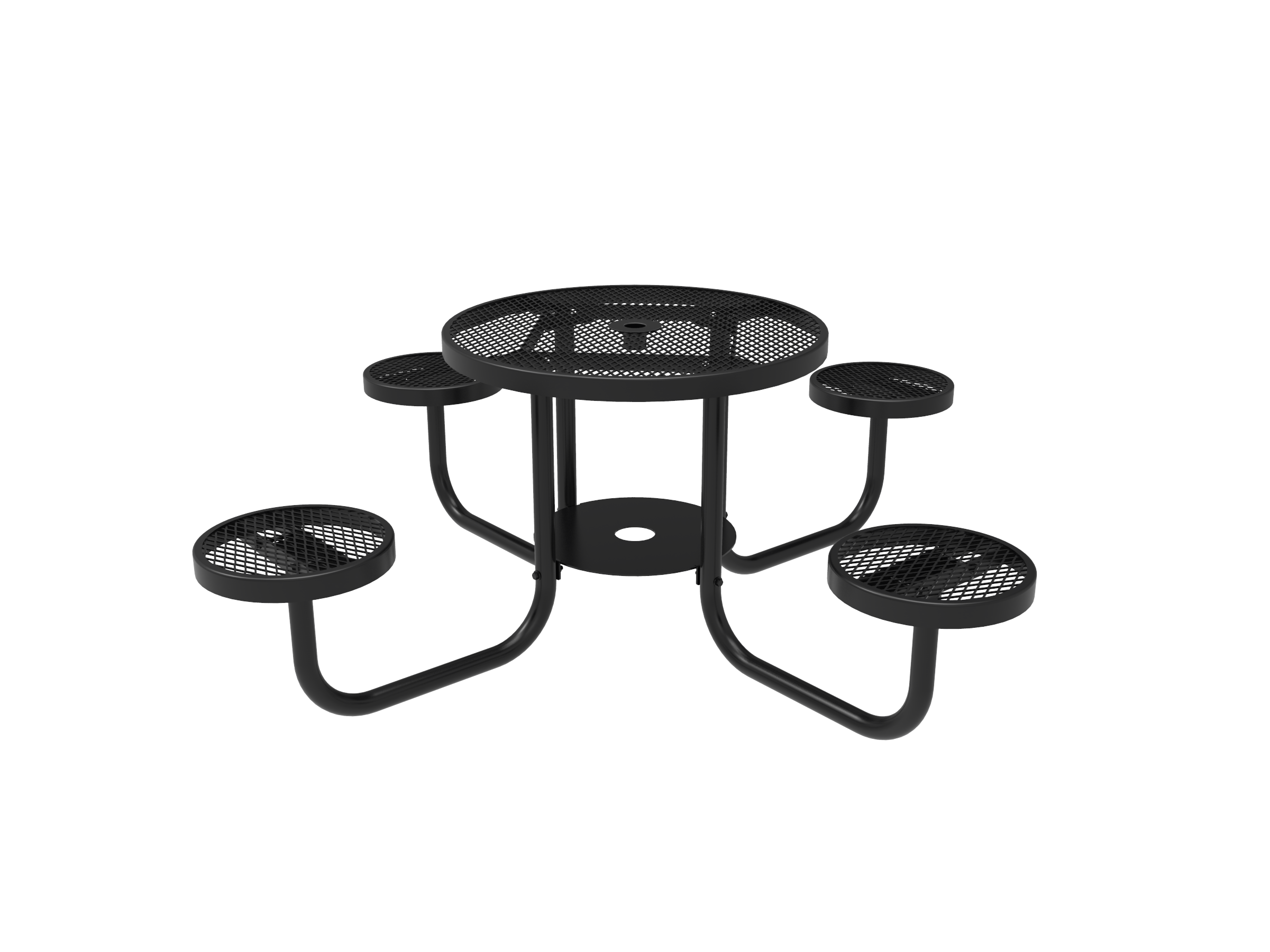 MyTCoat 36” Round Portable Table, Expanded Metal SKU TRD36
