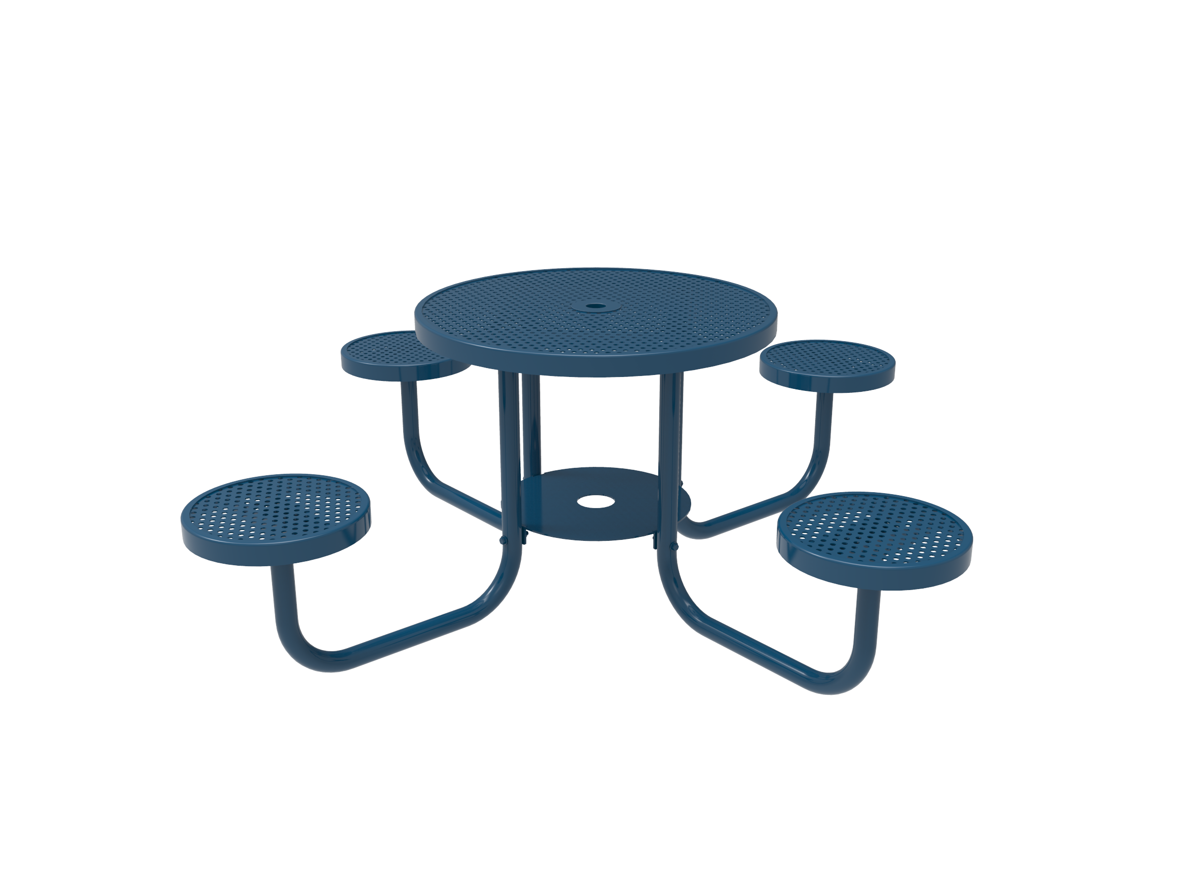 MyTCoat 36” Round Portable Table - 16” Round Seats - 2” Frames, Punched Steel SKU TRD36