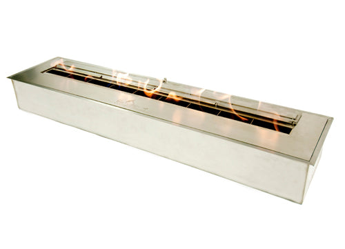 The Bio Flame 38” Burner Bio Ethanol Fireplace SKU EB-38-Silver