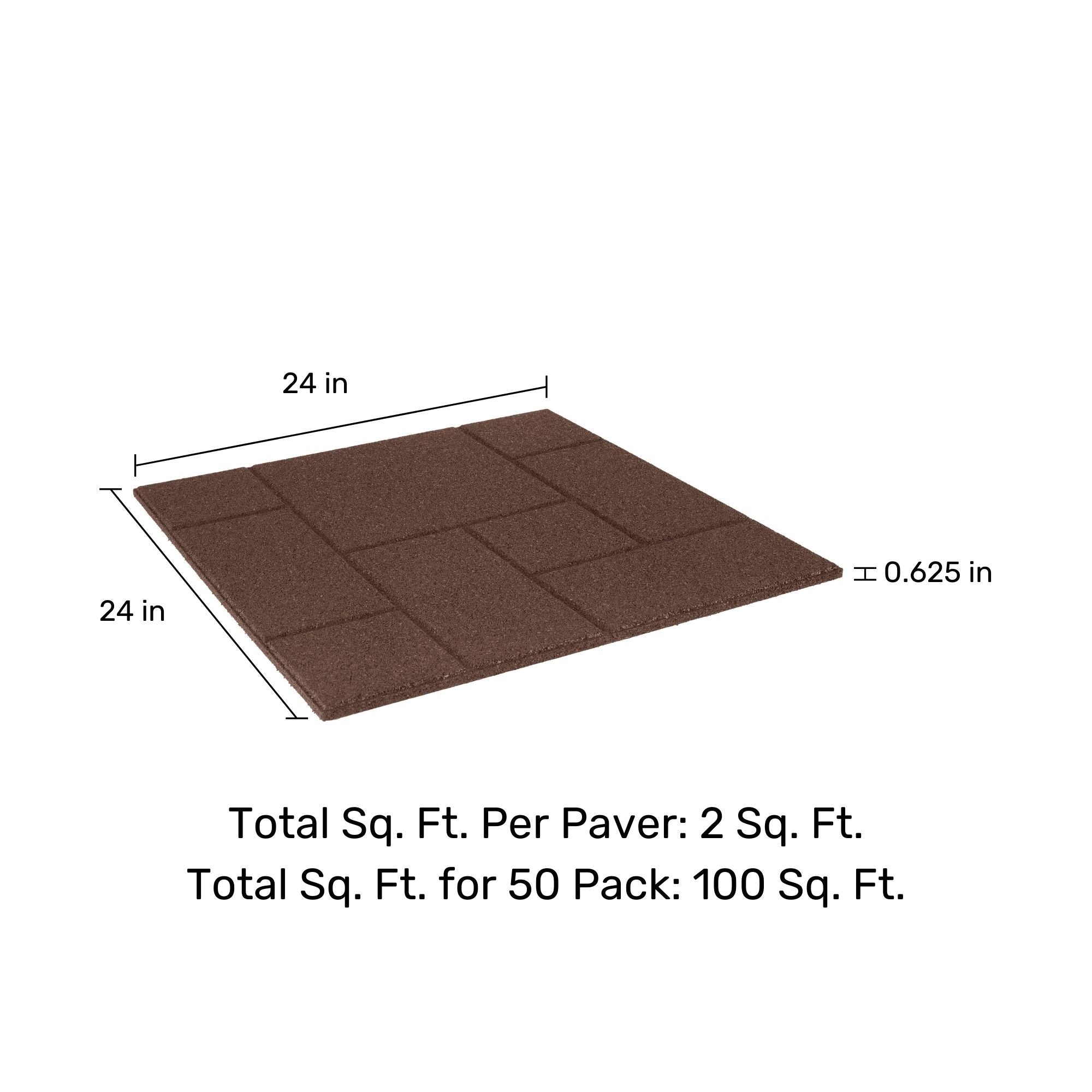 Ground Smart Dual Sided Rubber Pavers 24" SKU GSDSPaver24