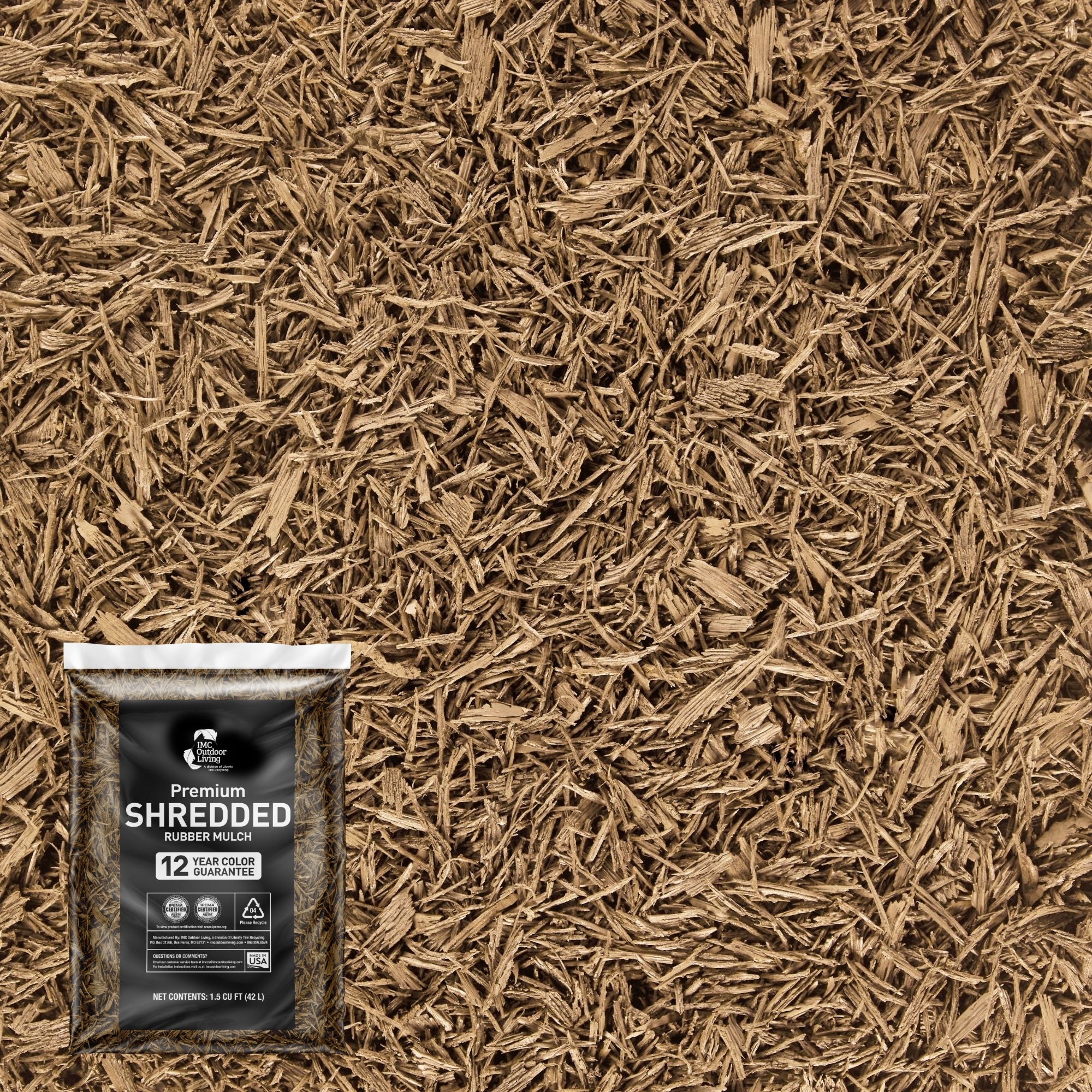 Ground Smart Premium Shredded Buffings Mulch SKU GSRMShredded