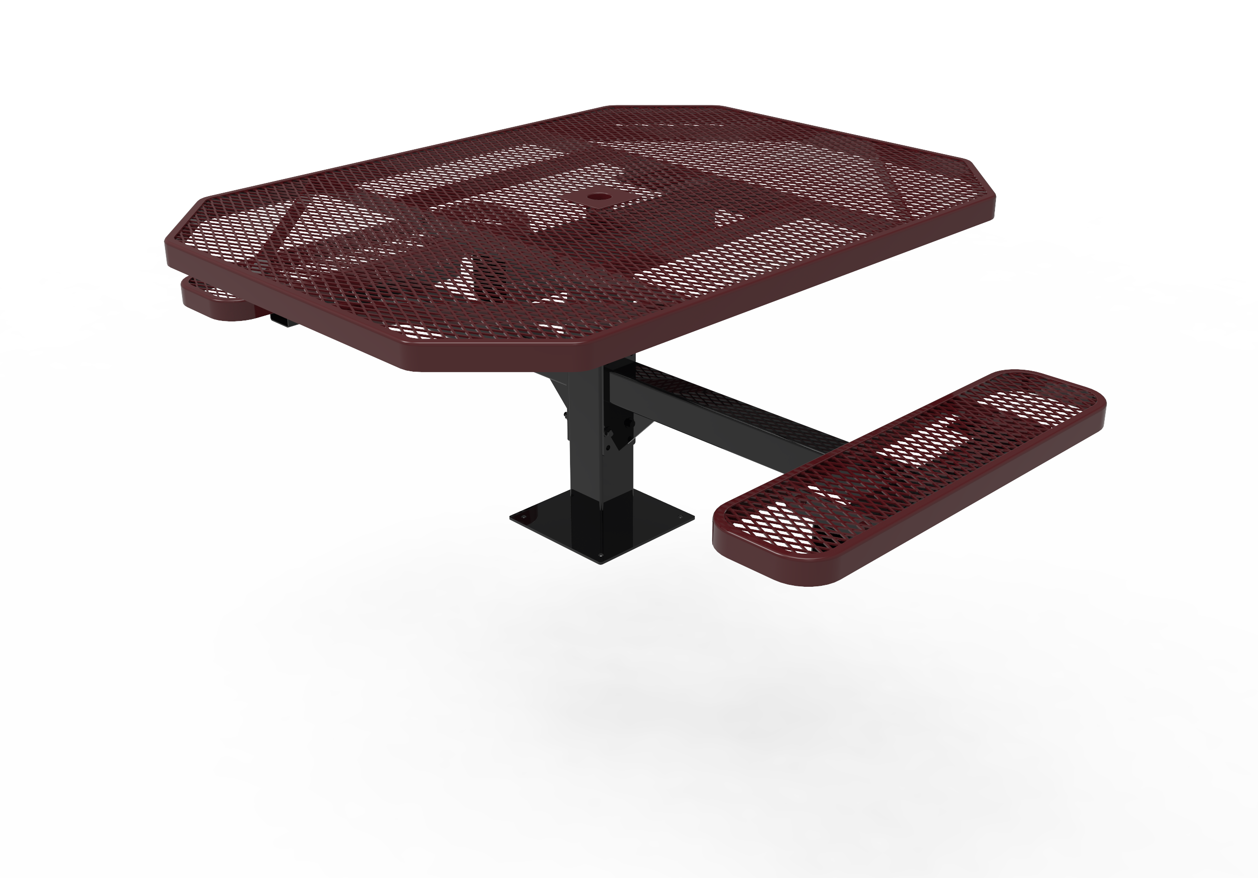 MyTCoat 46" Octagon Pedestal Table, Expanded Metal, Surface Mount SKU TOT46