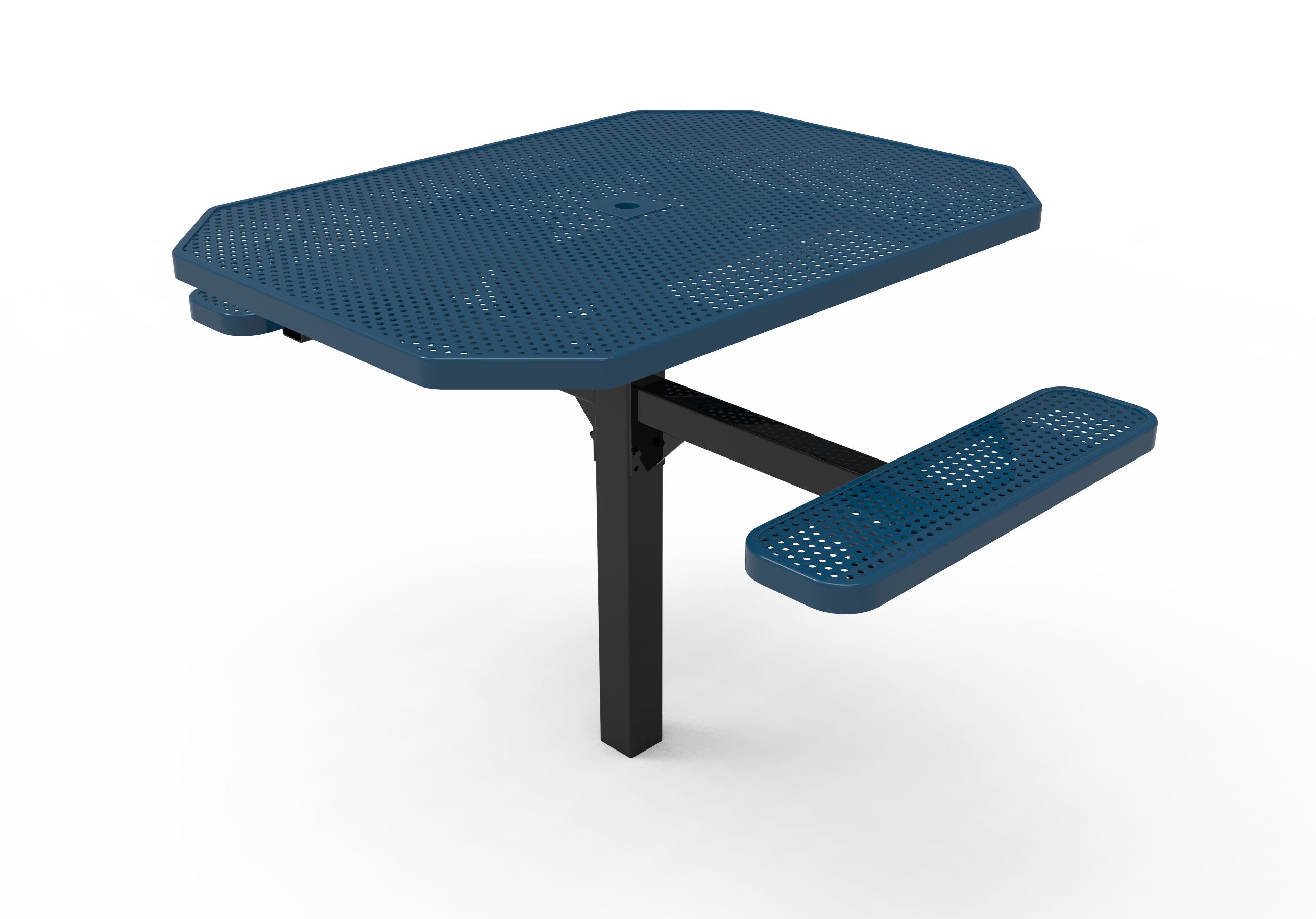 MyTCoat 46" Octagon Pedestal Table, Punched Steel, Inground Mount SKU TOT46