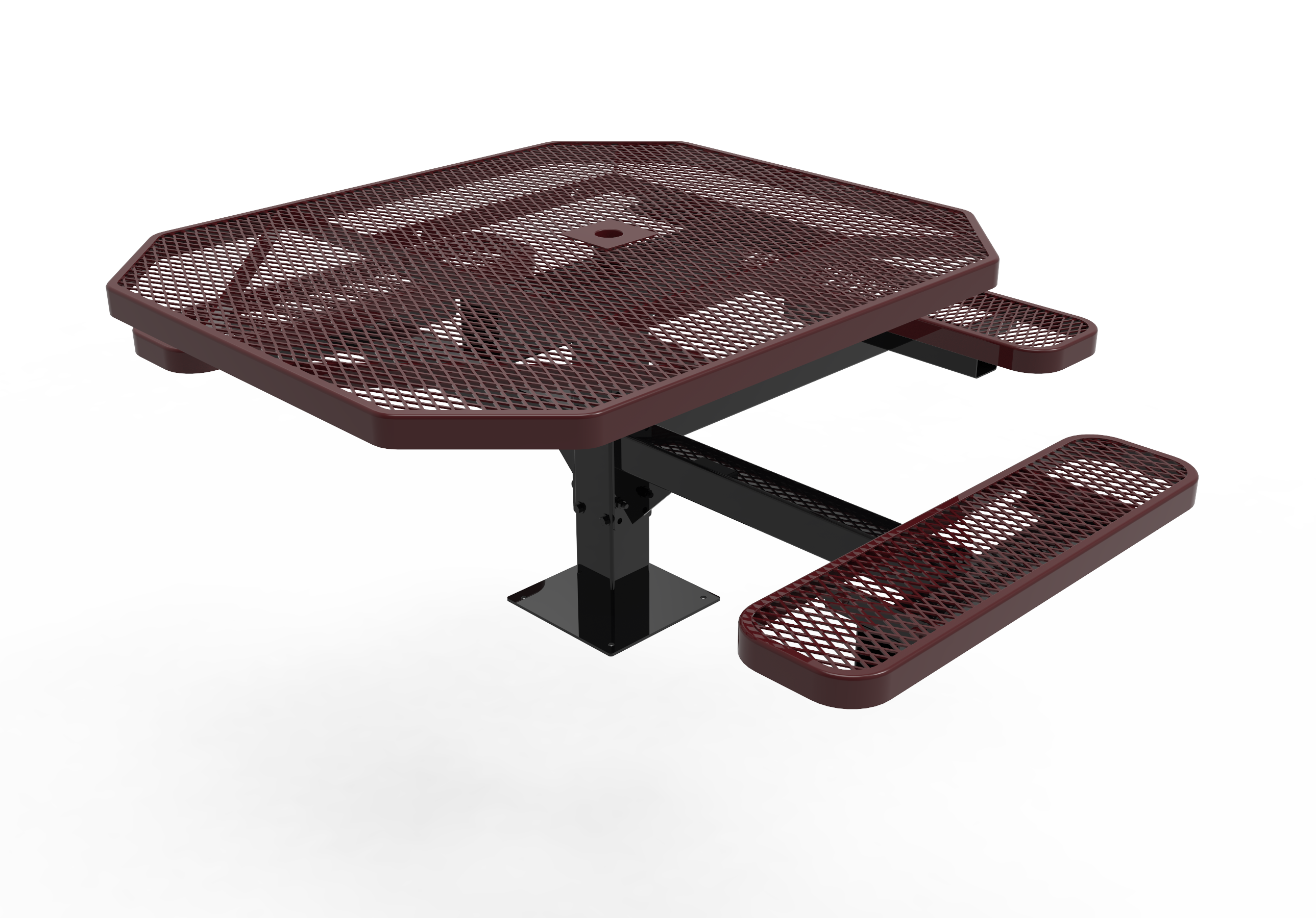 MyTCoat 46" Octagon Pedestal Table, Expanded Metal, Surface Mount SKU TOT46