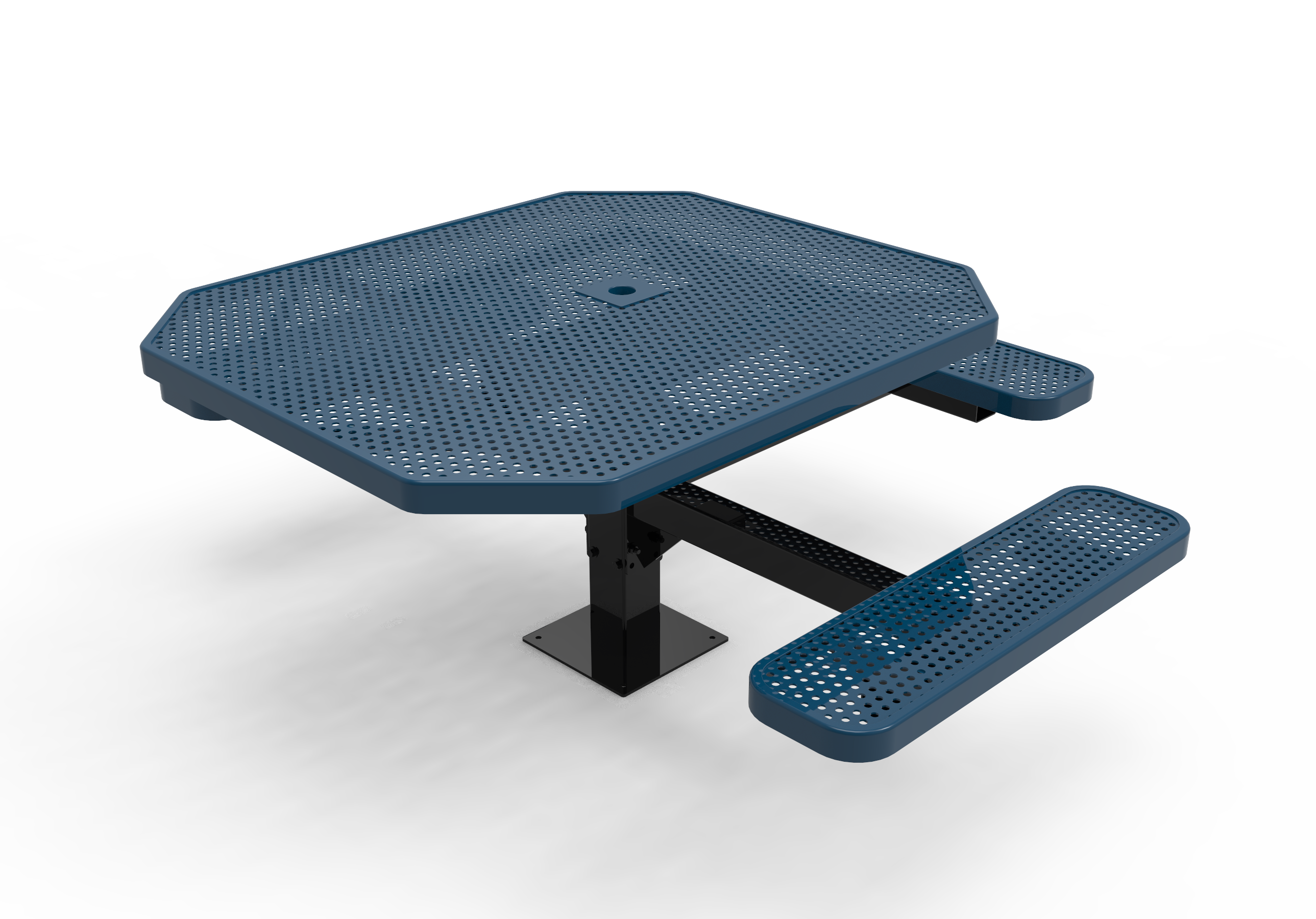 MyTCoat 46" Octagon Pedestal Table, Punched Steel, Surface Mount SKU TOT46