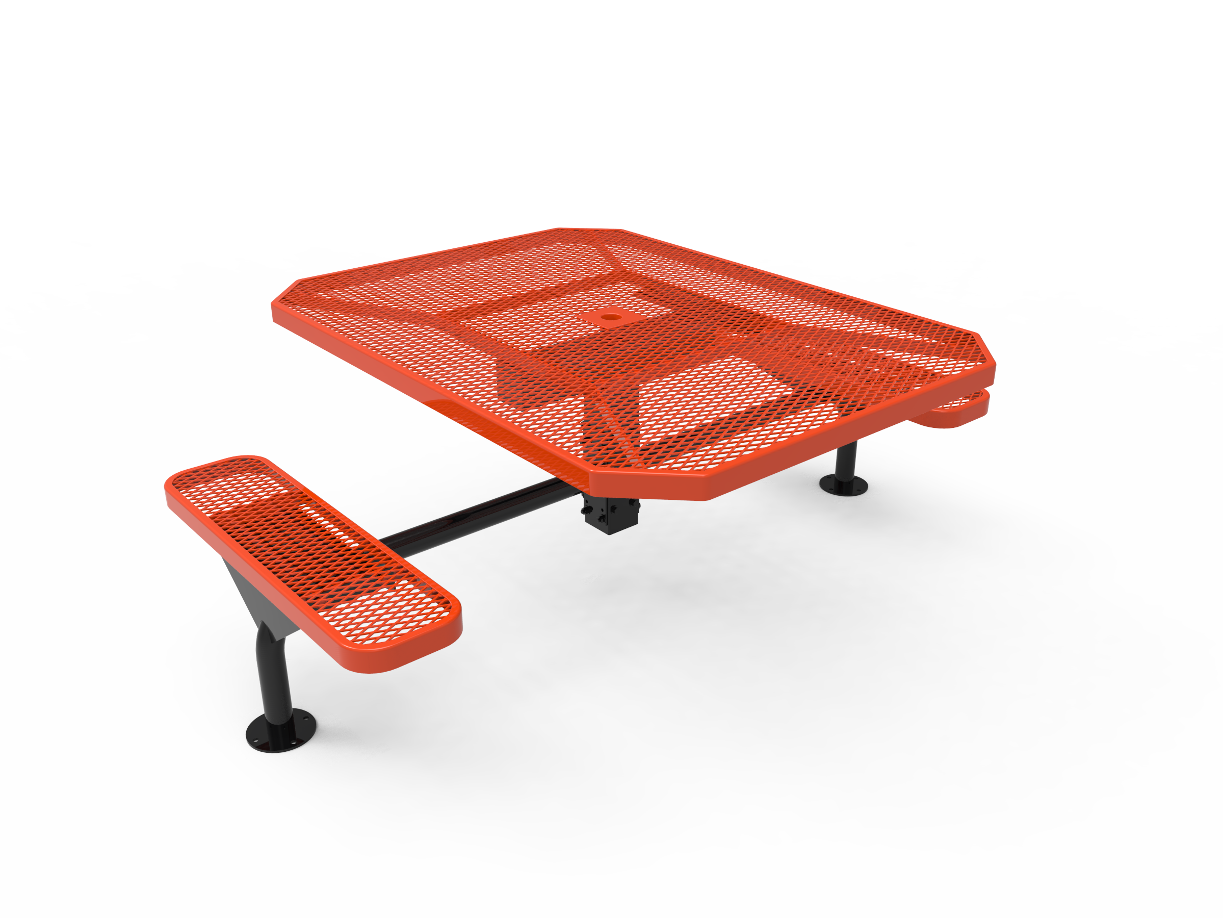 MyTCoat 46” Octagon Nexus Pedestal Table, Expanded Metal, Surface Mount SKU TOT46