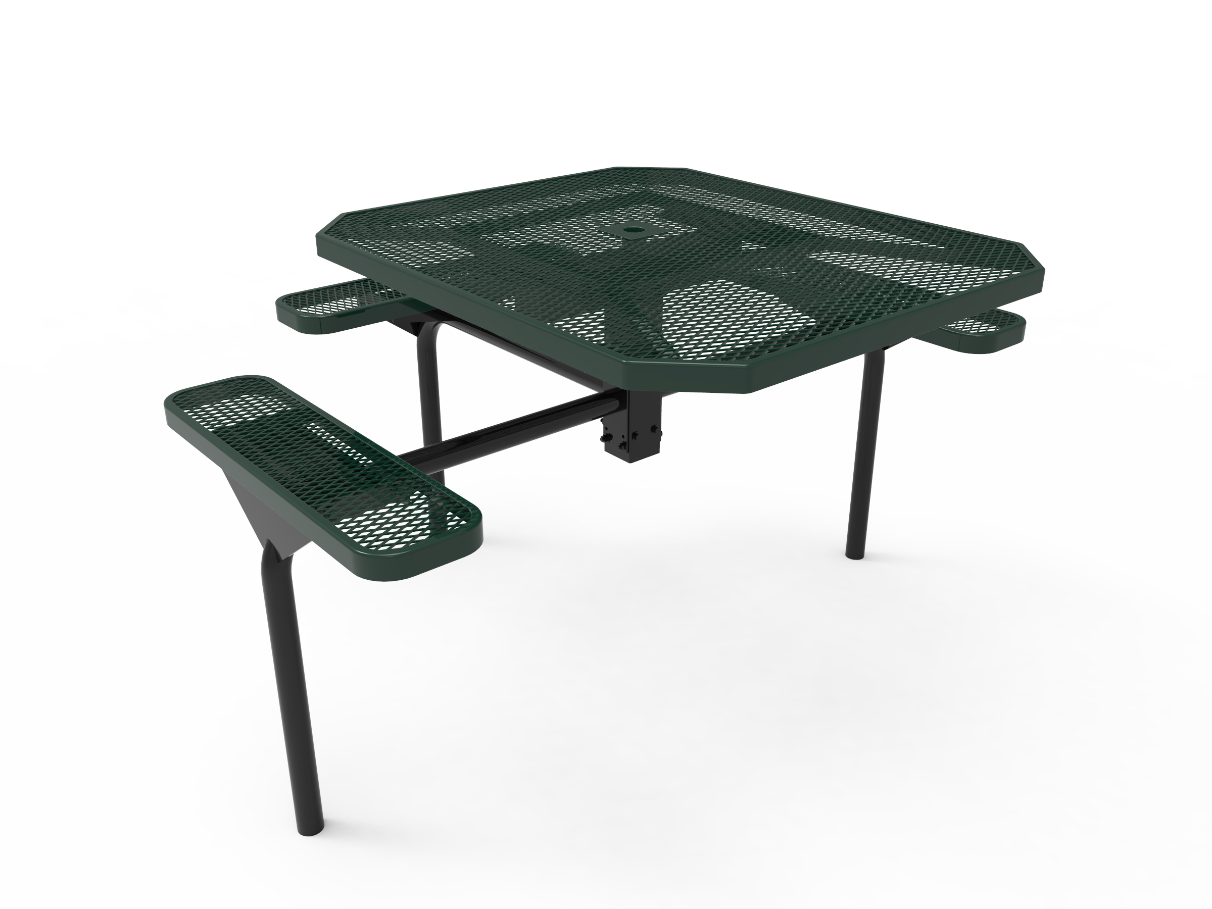 MyTCoat 46” Octagon Nexus Pedestal Table, Expanded Metal, Inground Mount SKU TOT46