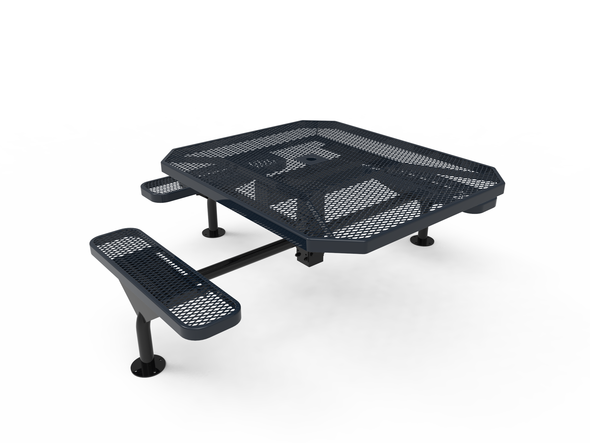 MyTCoat 46” Octagon Nexus Pedestal Table, Expanded Metal, Surface Mount SKU TOT46
