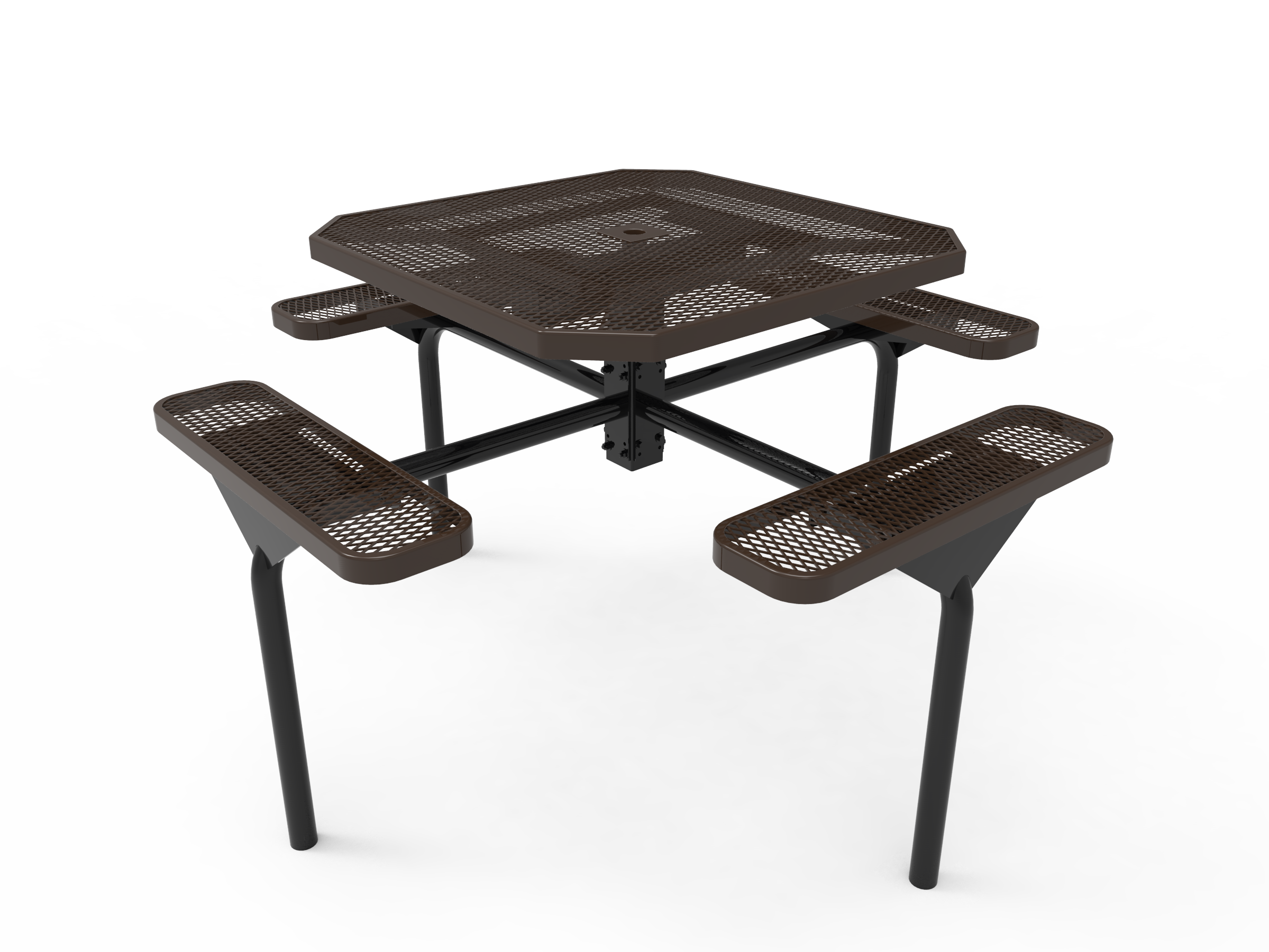 MyTCoat 46” Octagon Nexus Pedestal Table, Expanded Metal, Inground Mount SKU TOT46