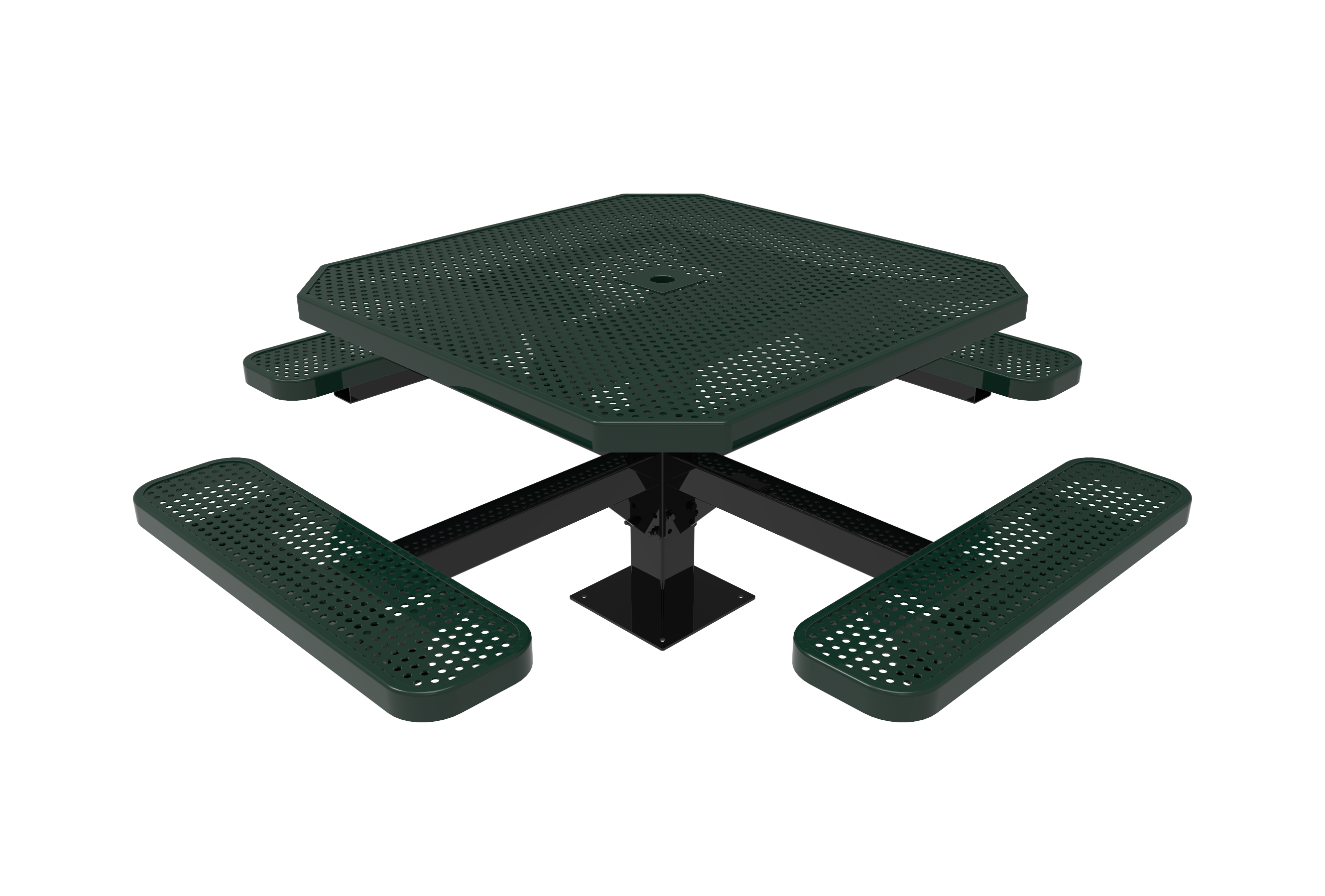MyTCoat 46" Octagon Pedestal Table, Punched Steel, Surface Mount SKU TOT46