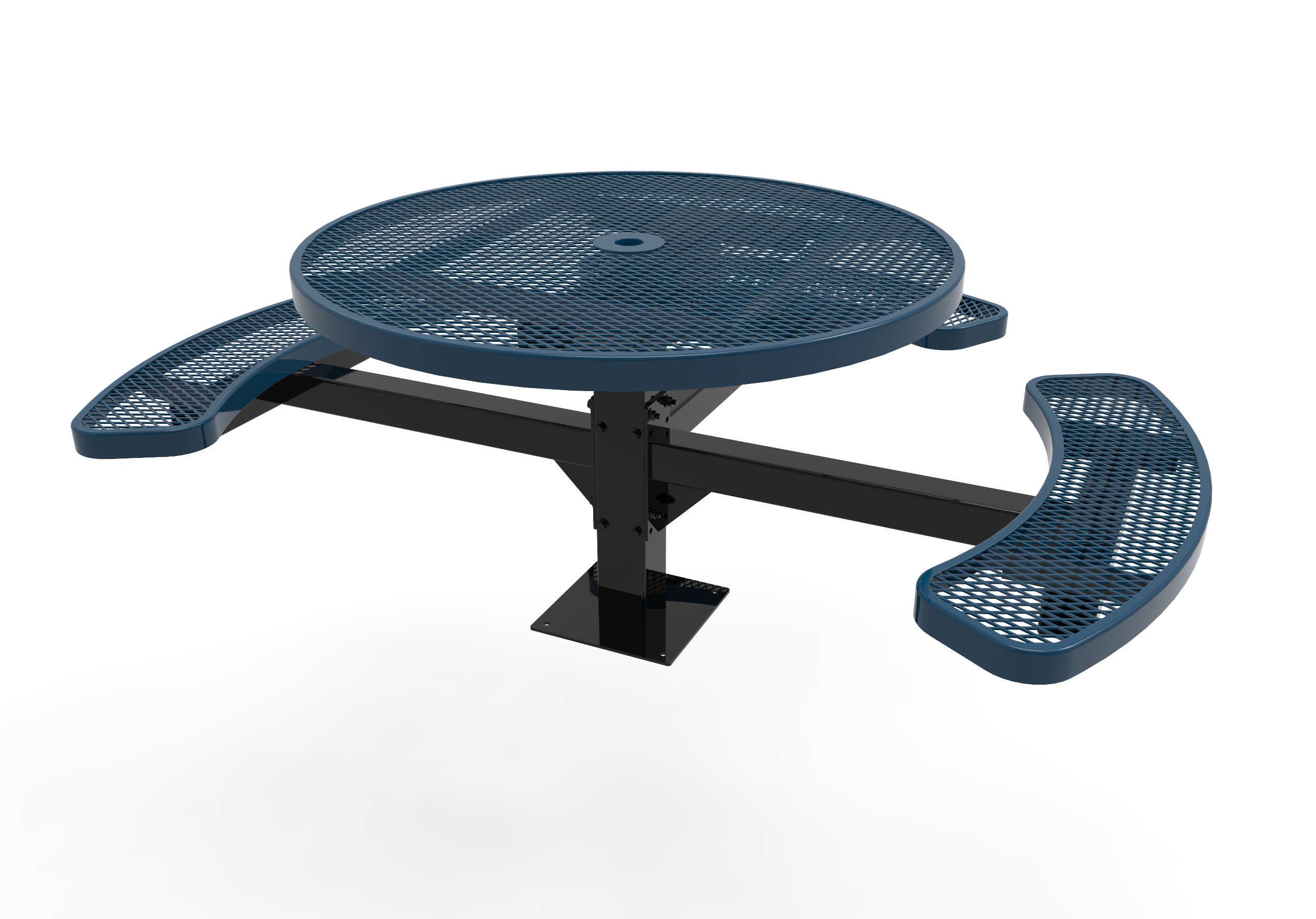 MyTCoat 46" Round Pedestal Table, Expanded Metal, Surface Mount SKU TRD46