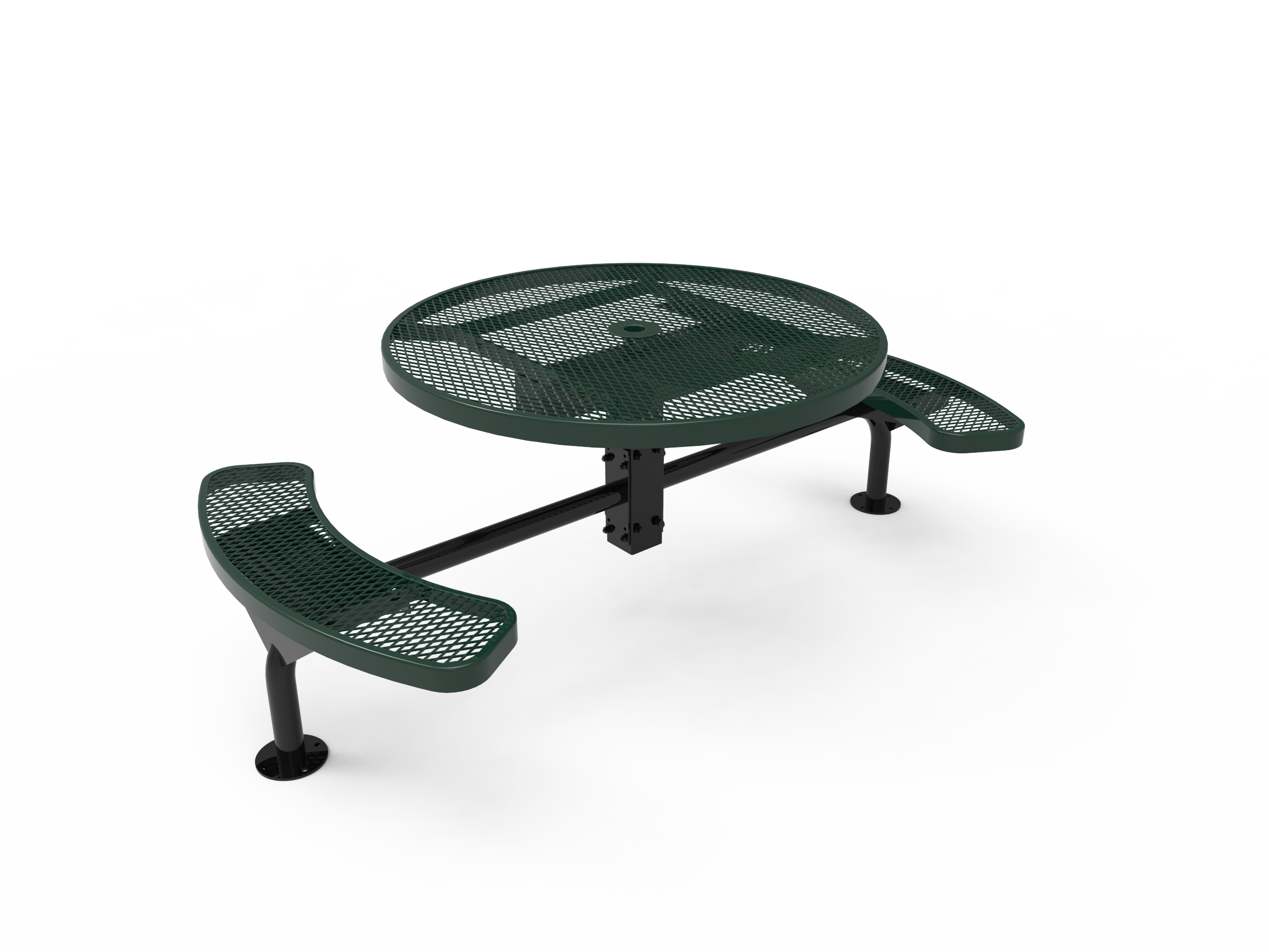 MyTCoat 46” Round Nexus Pedestal Table, Expanded Metal, Surface Mount SKU TRD46
