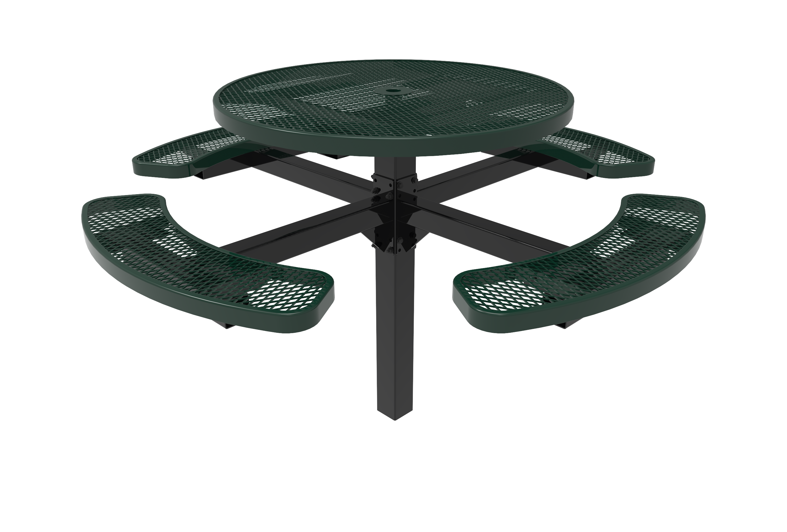 MyTCoat 46" Round Pedestal Table - Expanded Metal - Inground Mount SKU TRD46
