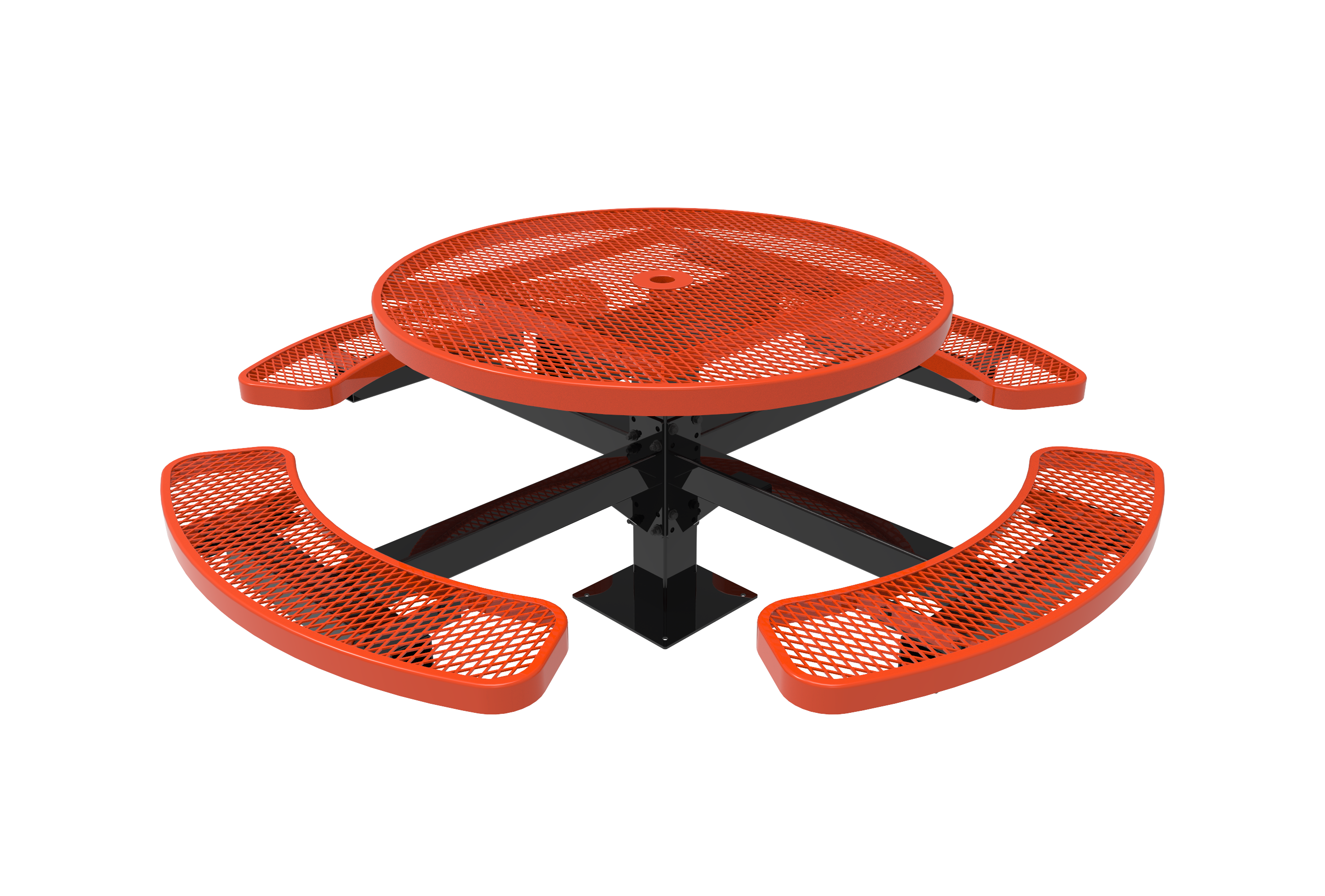 MyTCoat 46" Round Pedestal Table, Expanded Metal, Surface Mount SKU TRD46