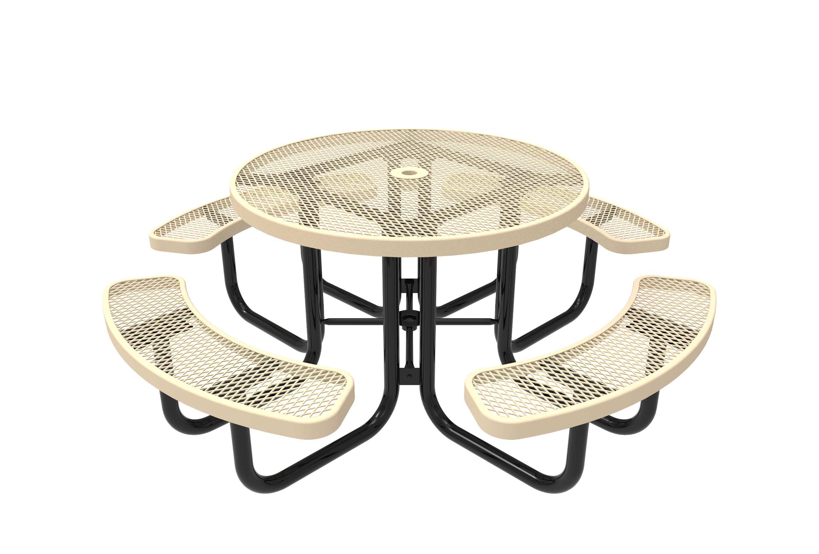 MyTCoat 46” Round Portable Table, Expanded Metal SKU TRD46