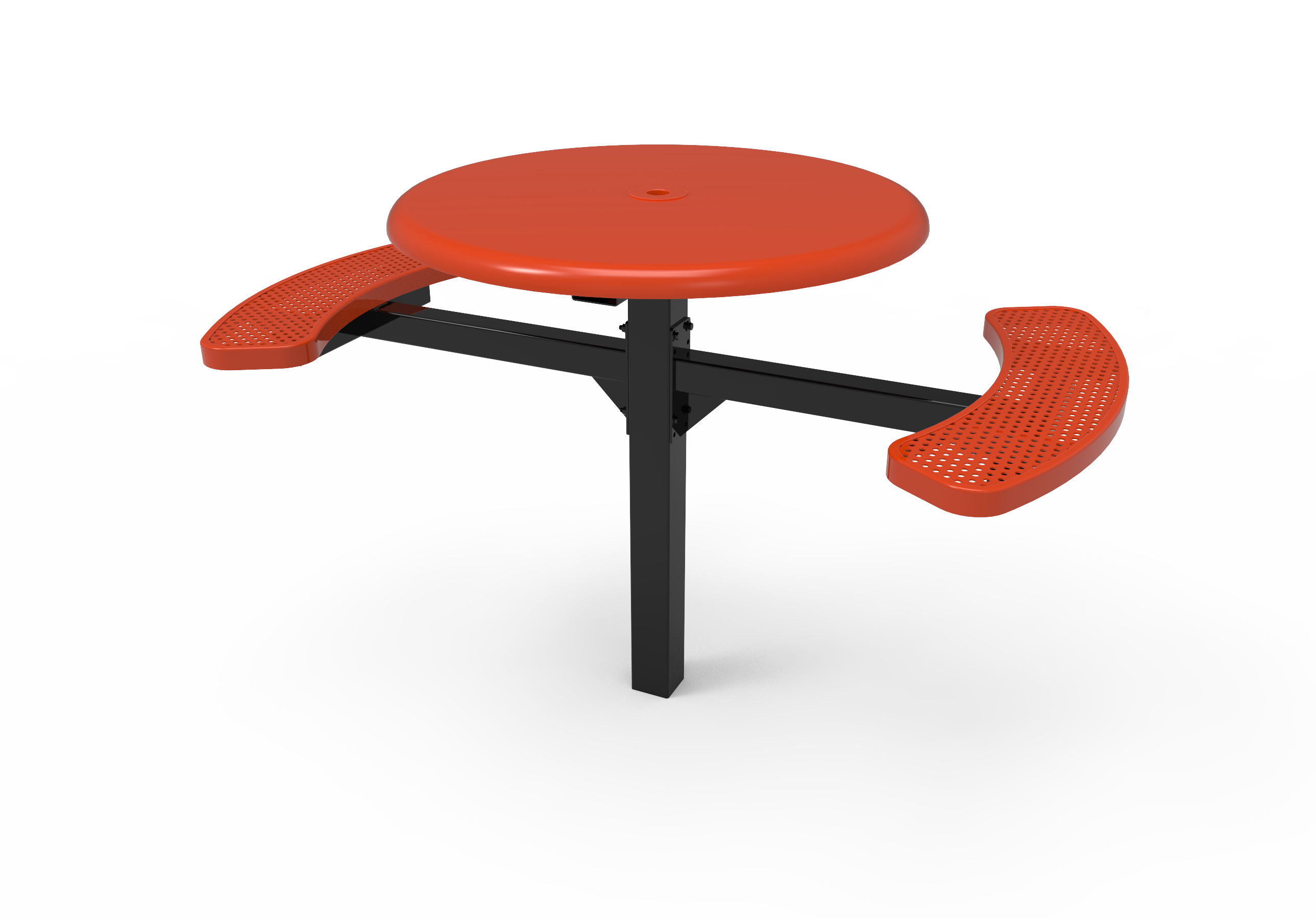 MyTCoat 46” Round Pedestal Table, Solid Top, Punched Steel SKU TRS46