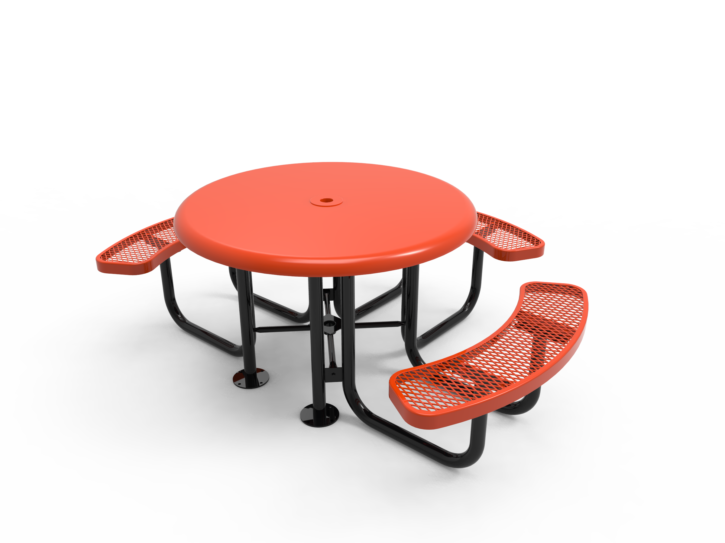 MyTCoat 46” Round Solid Top Portable Table, Expanded Metal SKU TRS46