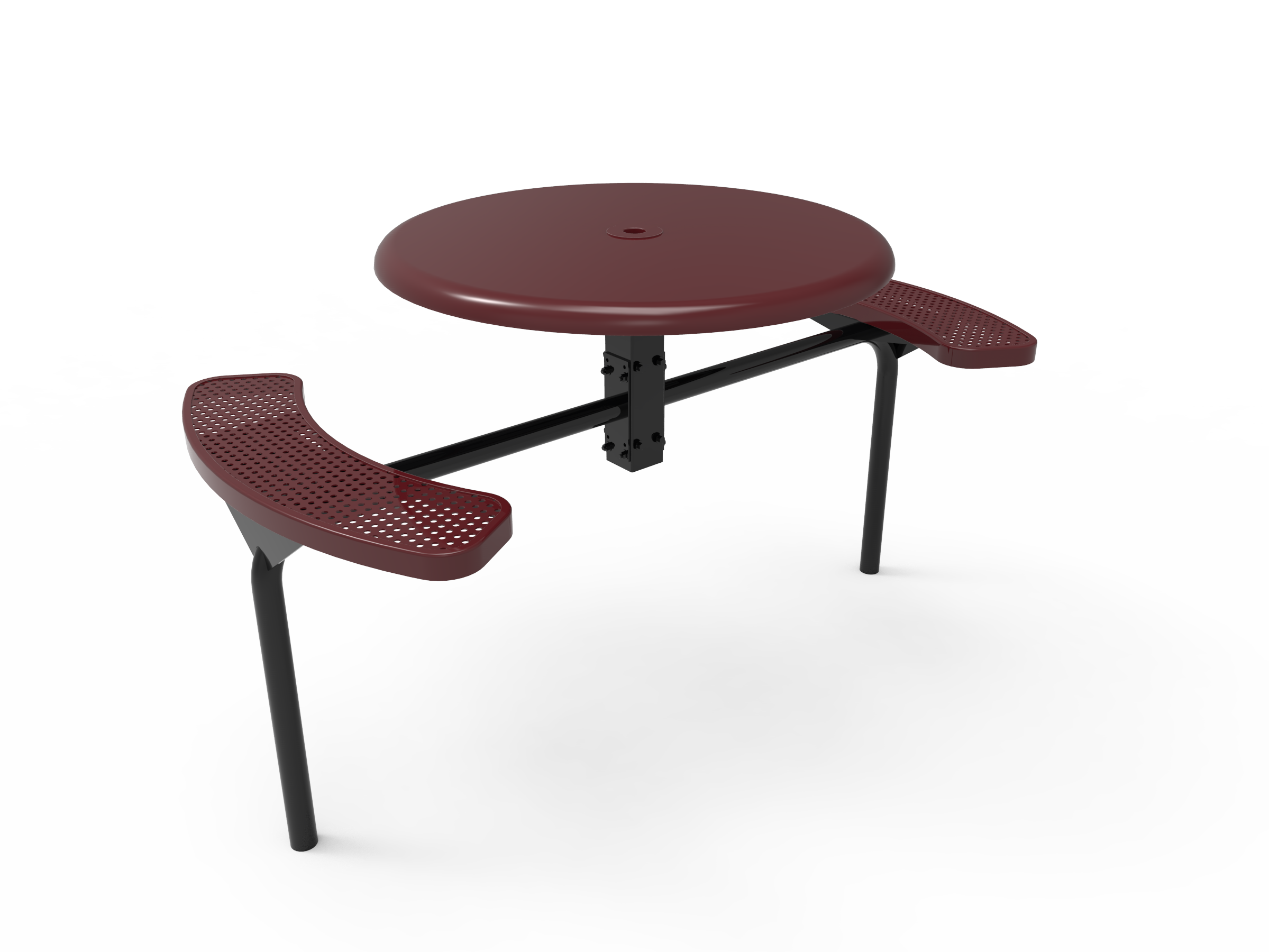 MyTCoat 46” Round Nexus Pedestal Table, Solid Top, Punched Steel SKU TRS46
