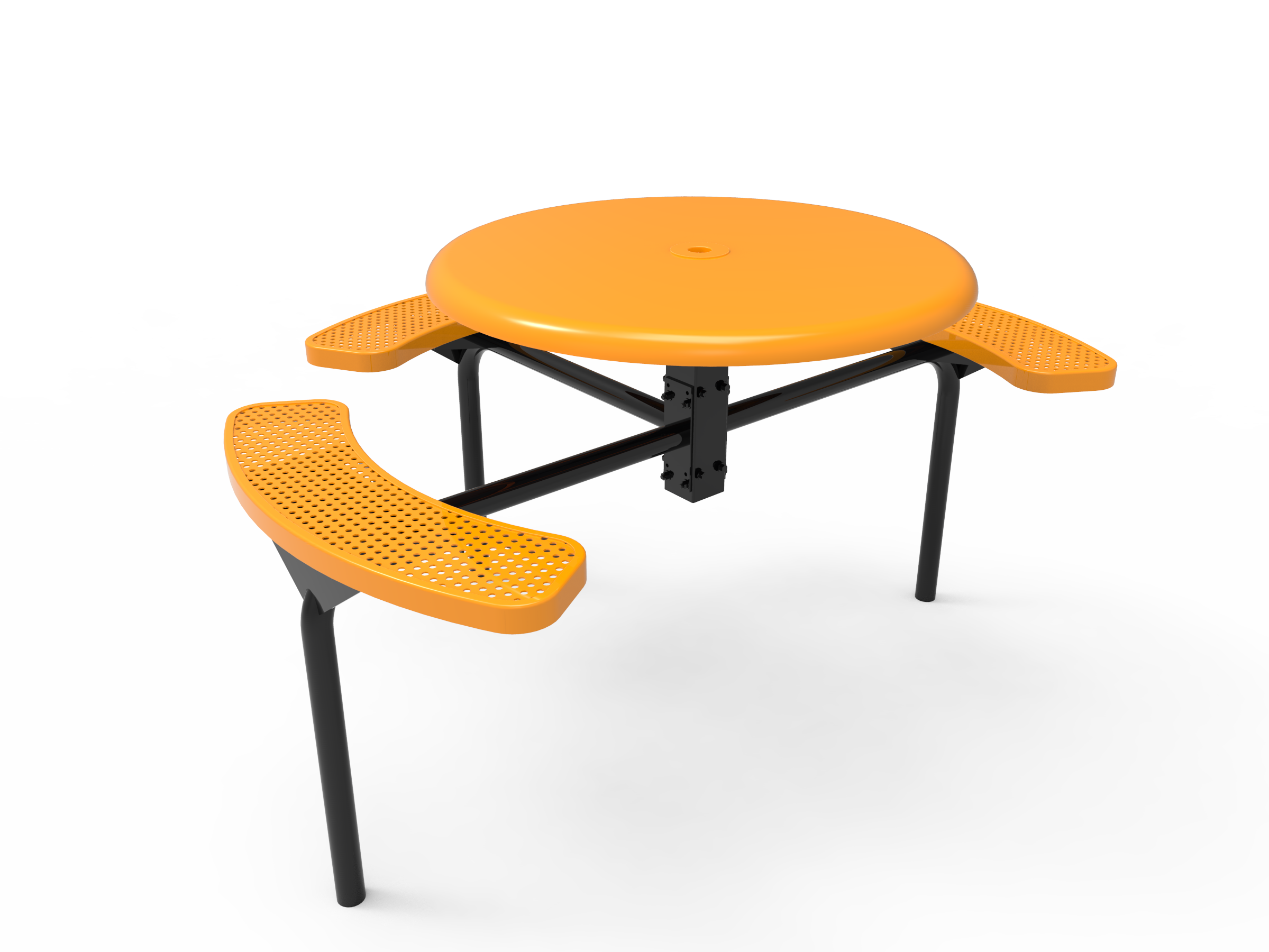 MyTCoat 46” Round Nexus Pedestal Table, Solid Top, Punched Steel SKU TRS46