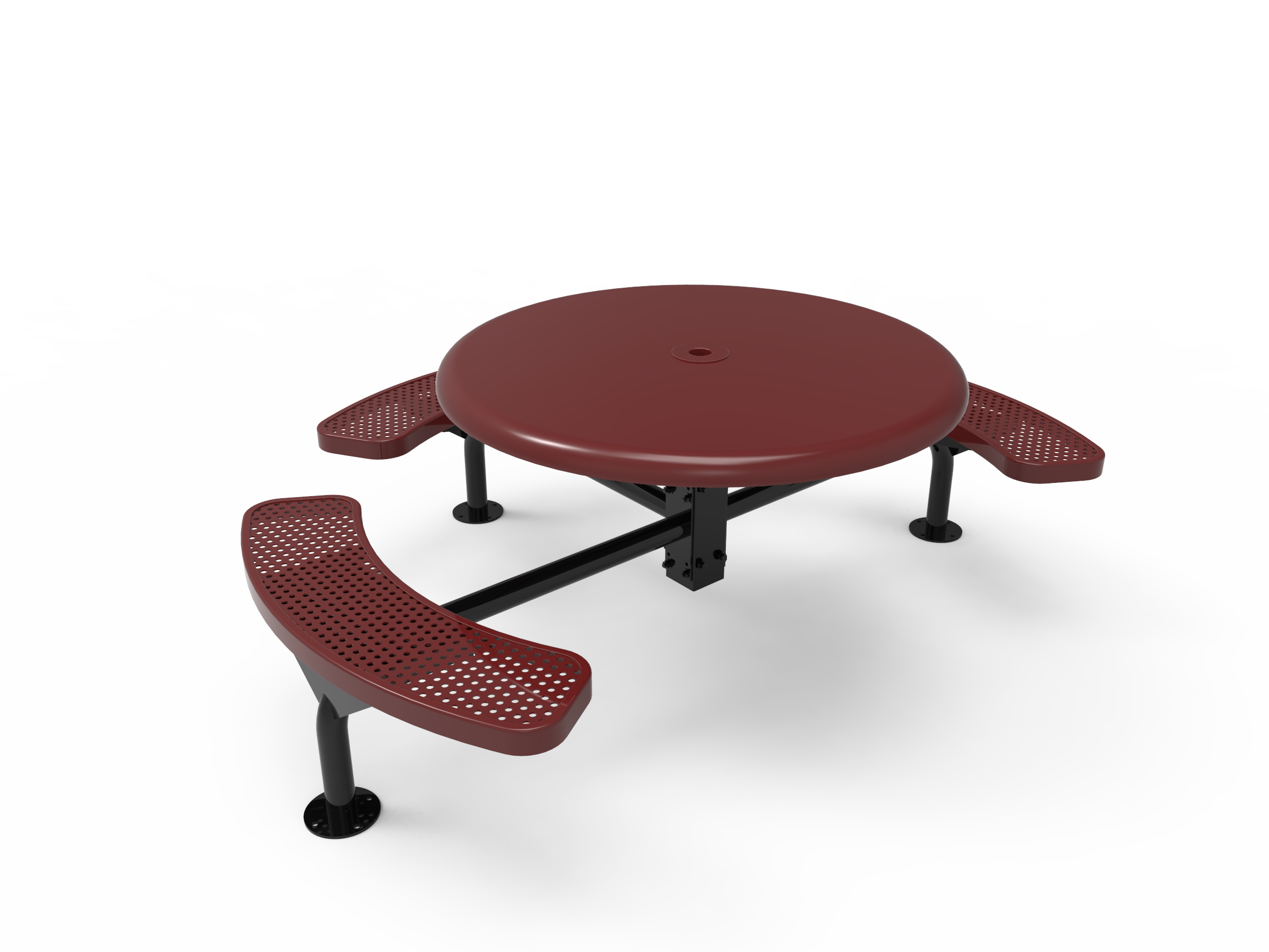 MyTCoat 46” Round Nexus Pedestal Table, Solid Top, Punched Steel SKU TRS46