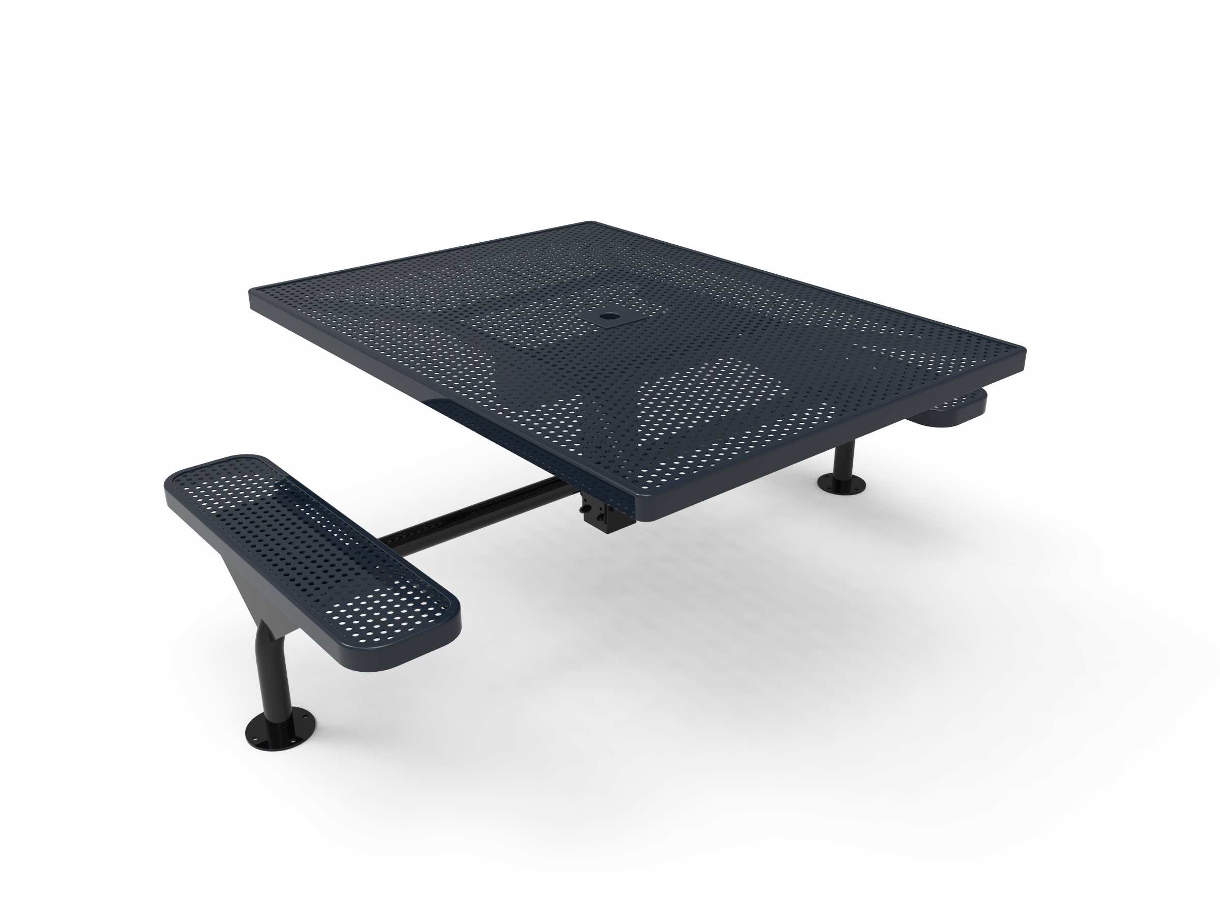 MyTCoat 46” Square Nexus Pedestal Table, Punched Steel SKU TSQ46
