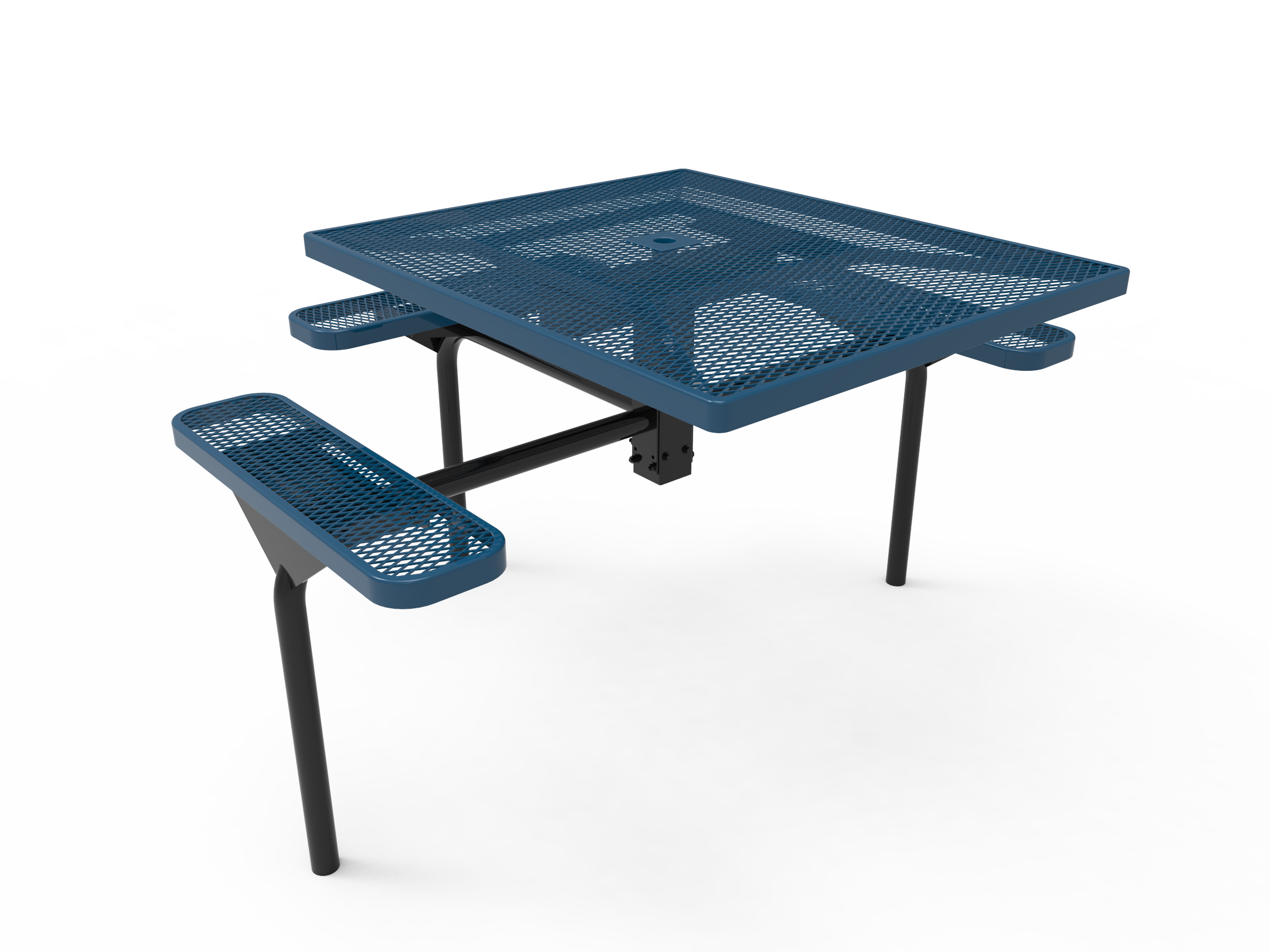 MyTCoat 46” Square Nexus Pedestal Table - Expanded Metal - Inground Mount SKU TSQ46
