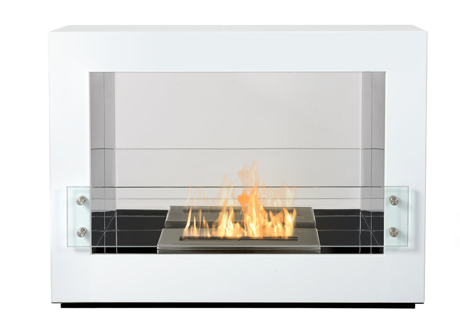 The Bio Flame Rogue 2.0 Freestanding 36" Fireplace SKU Roque 2.0 SS-White