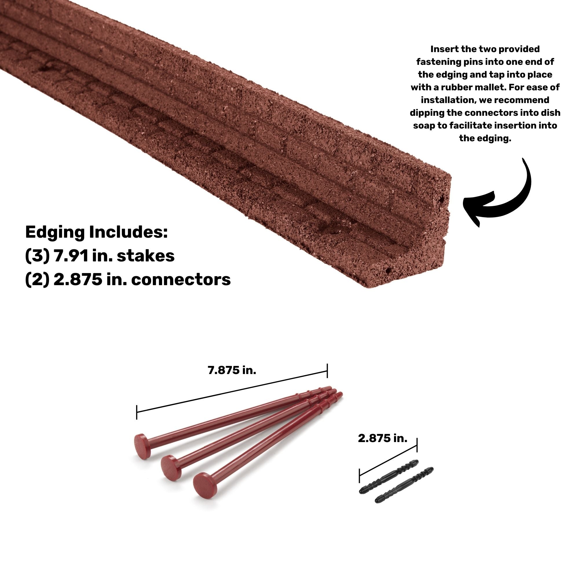 Ground Smart Rubber Brickface Edging SKU GSBFE48