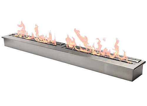 The Bio Flame 60” Burner Bio Ethanol Fireplace SKU EB-60-Silver