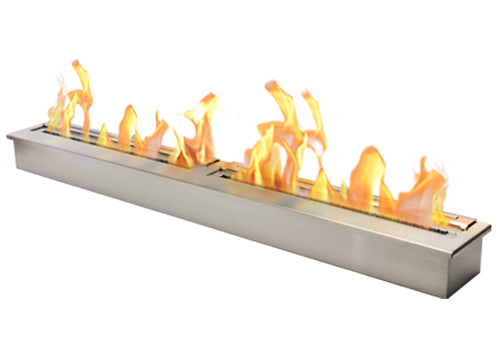 The Bio Flame 60” Burner Bio Ethanol Fireplace SKU EB-60-Silver