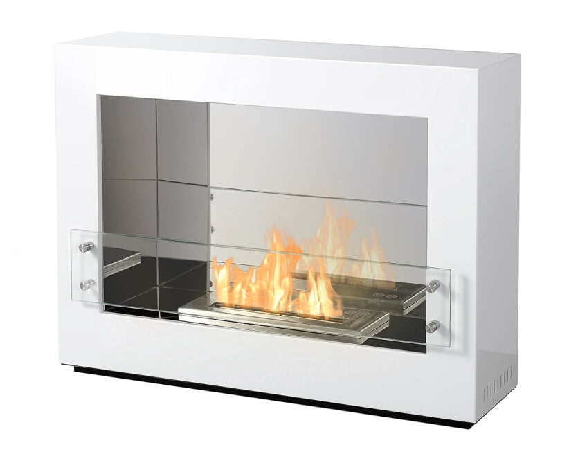 The Bio Flame Rogue 2.0 Freestanding 36" Fireplace SKU Roque 2.0 SS-White