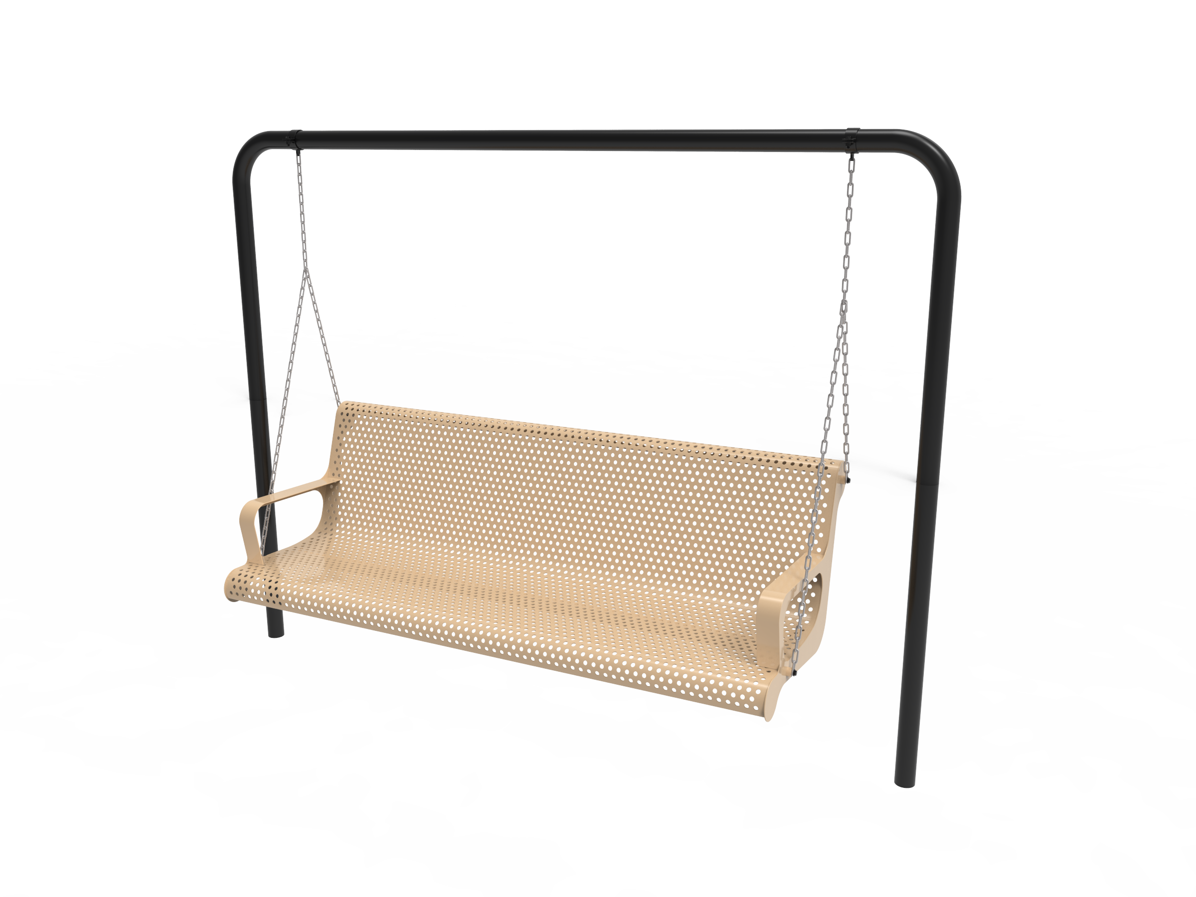 MyTCoat 4' - 6' Contoured Swing Bench w/ Arm, Punched Steel, Inground Mount SKU BCA04
