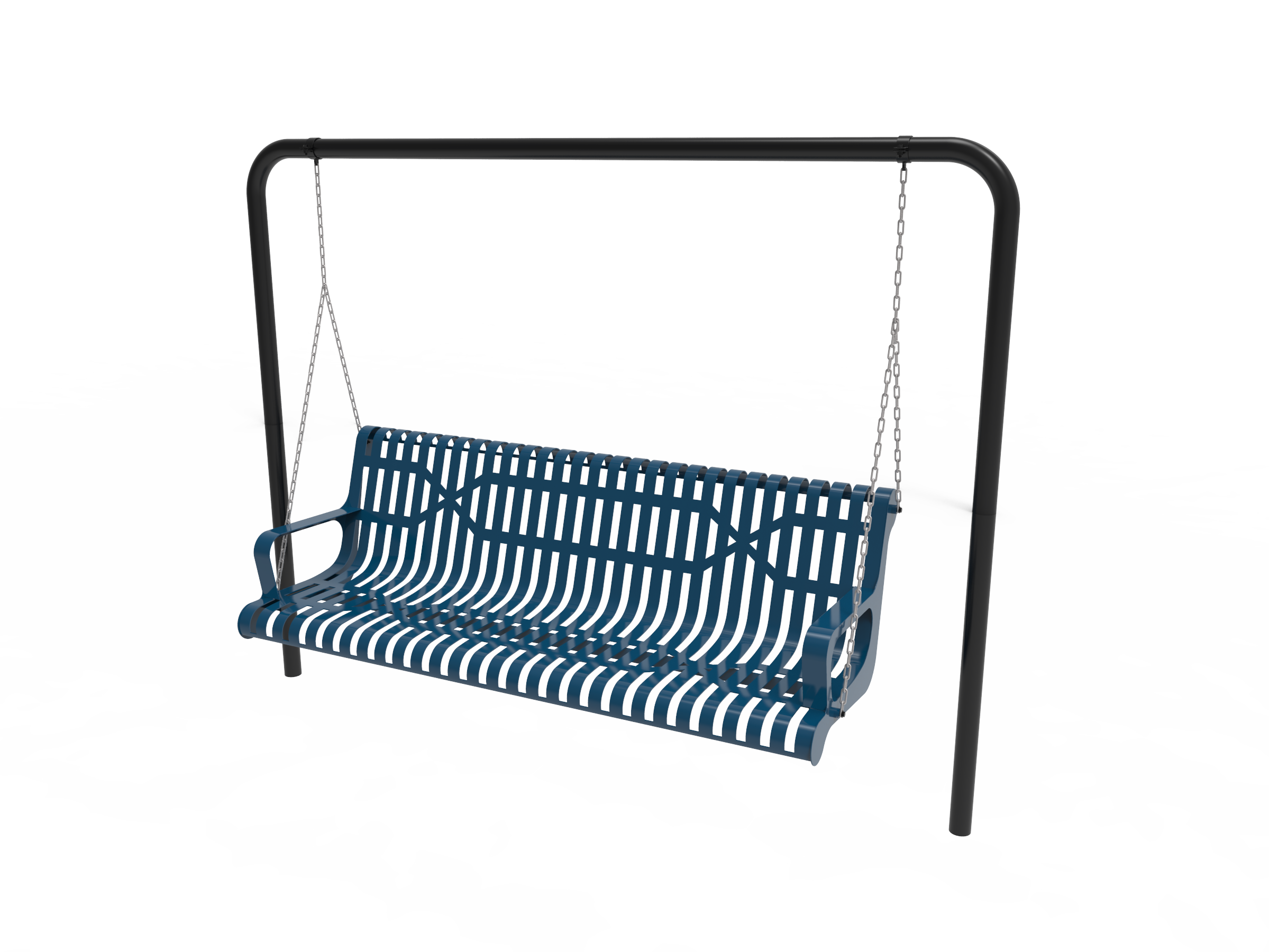 MyTCoat 4' - 6' Contoured Swing Bench w/ Arm, Slatted Steel, Inground Mount SKU BCA04