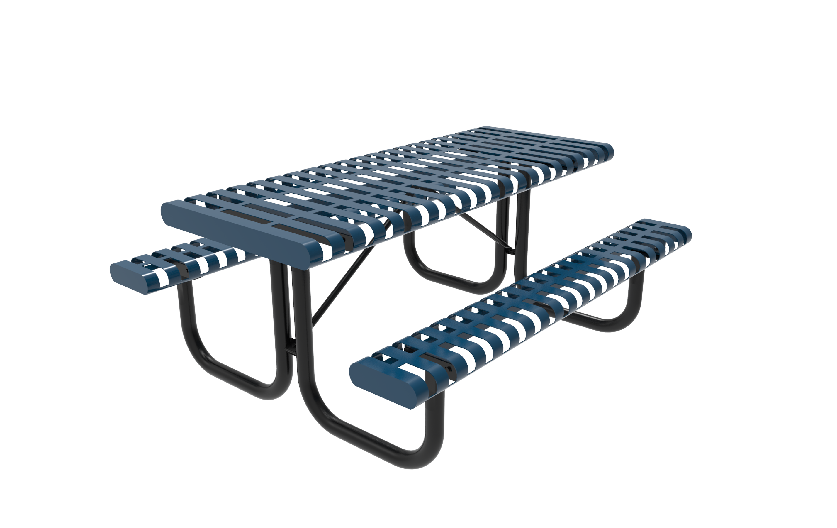 MyTCoat 6 Foot Rectangular Portable Table, Slatted Steel, Rolled Edges SKU TLX06