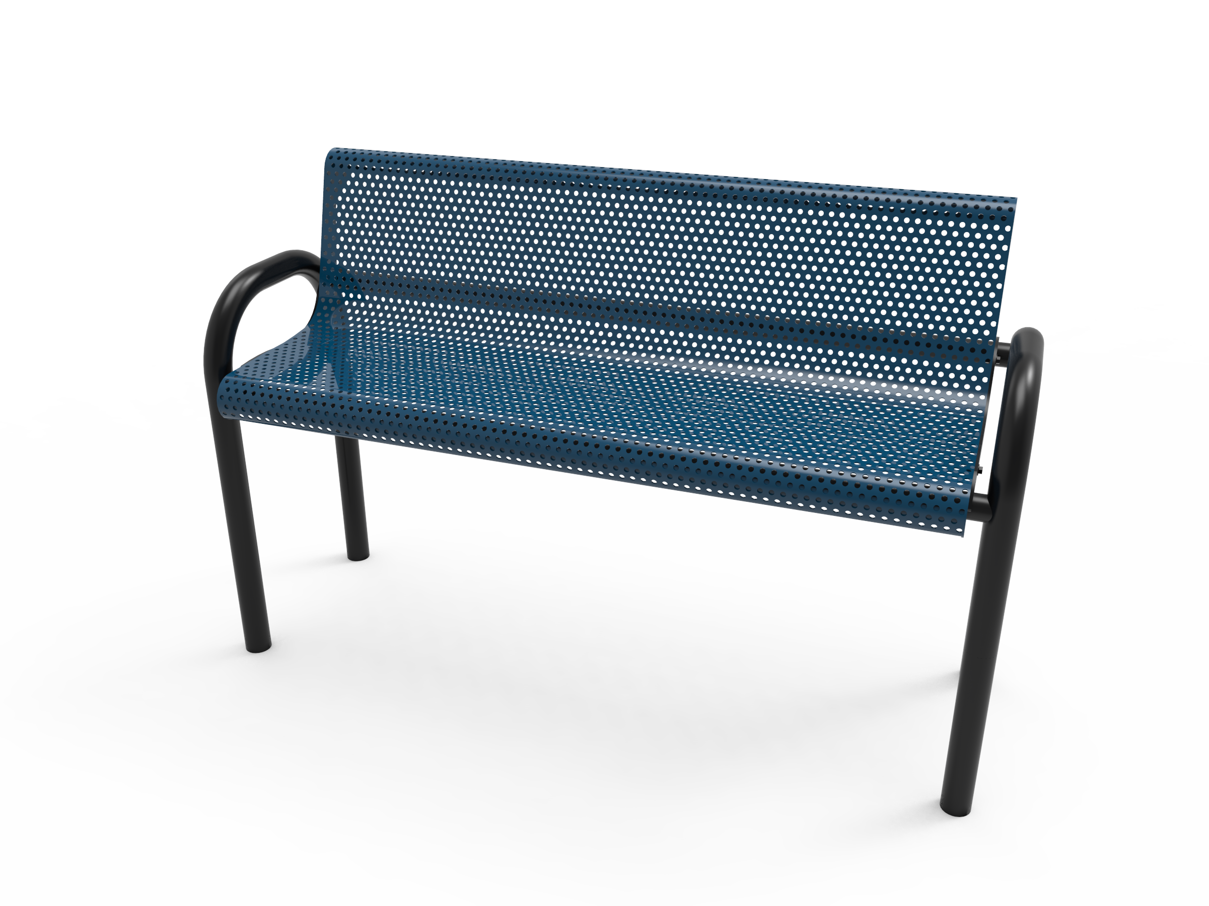 MyTCoat 4’ - 6' MOD Bench w/ Back, Punched Steel, Inground SKU BMD04