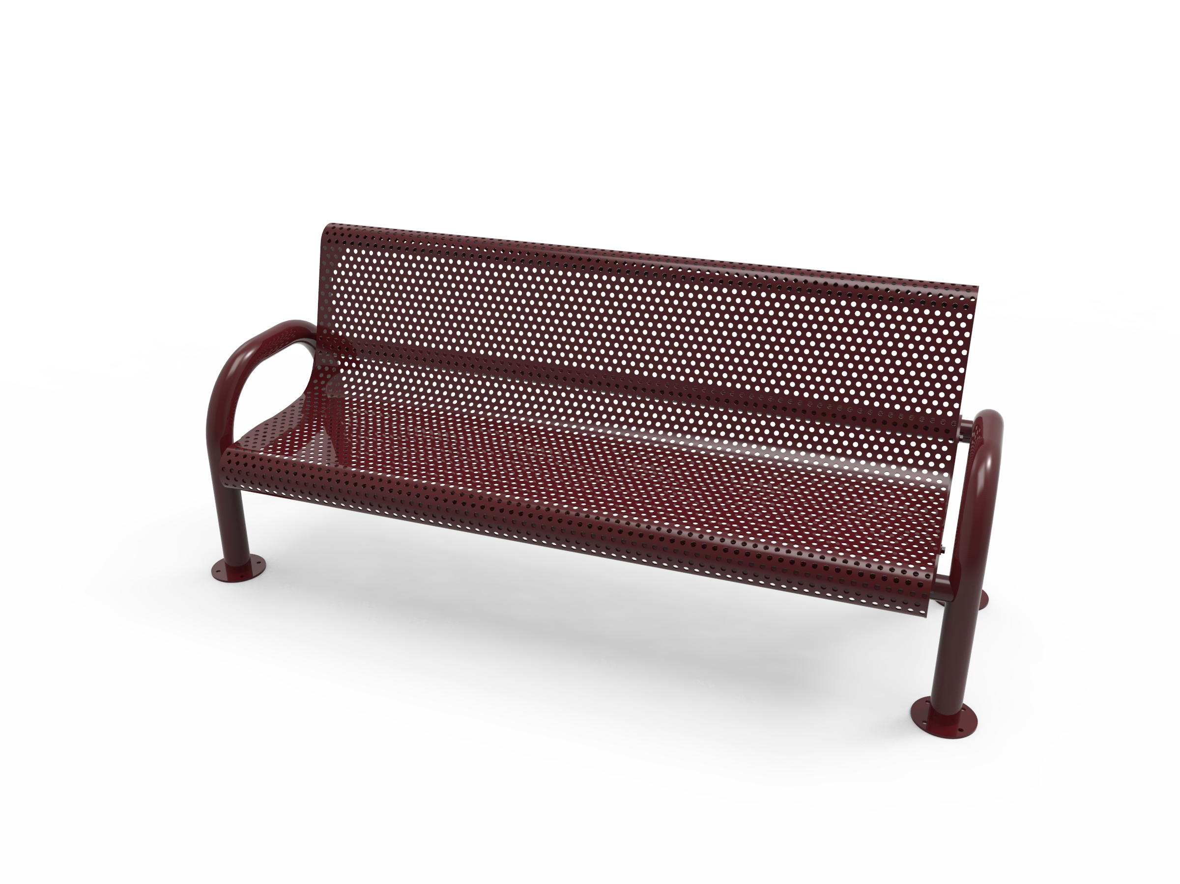 MyTCoat 4’ - 6' MOD Bench w/ Back, Punched Steel, Surface Mount SKU BMD04